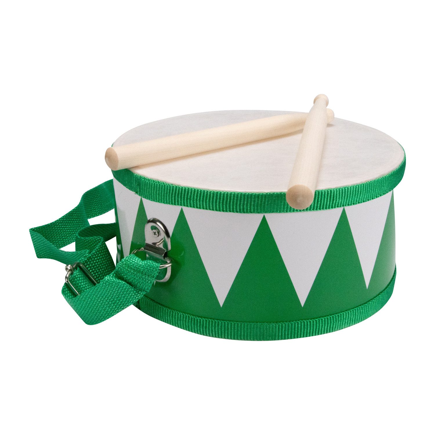 Spielzeug-Musikinstrument Trommel für Kinder grün-weiss Kindertrommel Holz D: 20 cm- 3845g