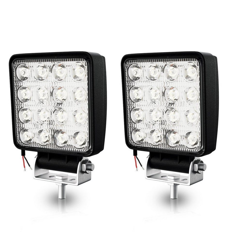 Clanmacy LED Scheinwerfer 2x-10x LED Arbeitsscheinwerfer 48W 12V 24V  Scheinwerfer Flutlicht, 12V 24V LED Scheinwerfer Traktor Arbeitslicht für