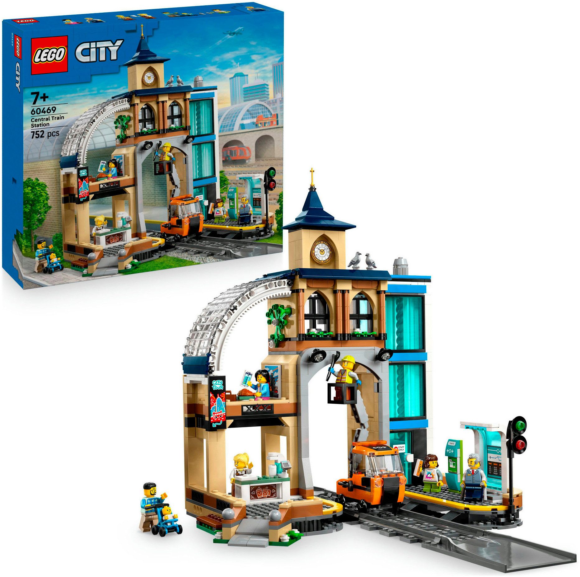 LEGO® Hauptbahnhof (60469), LEGO City Konstruktionsspielsteine, (752 St), M günstig online kaufen