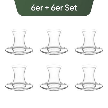 LAV Teeglas Demet Türkische Teegläser Set 12tlg Traditionelles Set, Glas