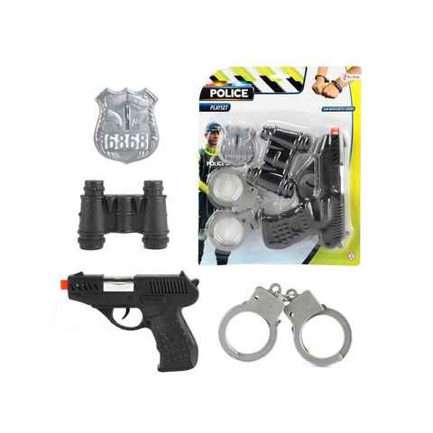 Toi-Toys Spielzeug-Polizei Einsatzset Polizei Spielset - Spielzeugpistole, Handschellen, Schild, Fernglas