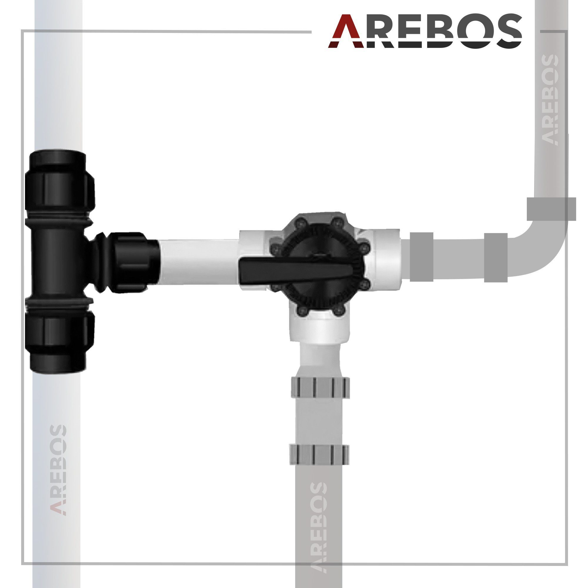 Arebos Bypass-Set Pool Adapter, Solarheizung, 12-teilig, (Set)