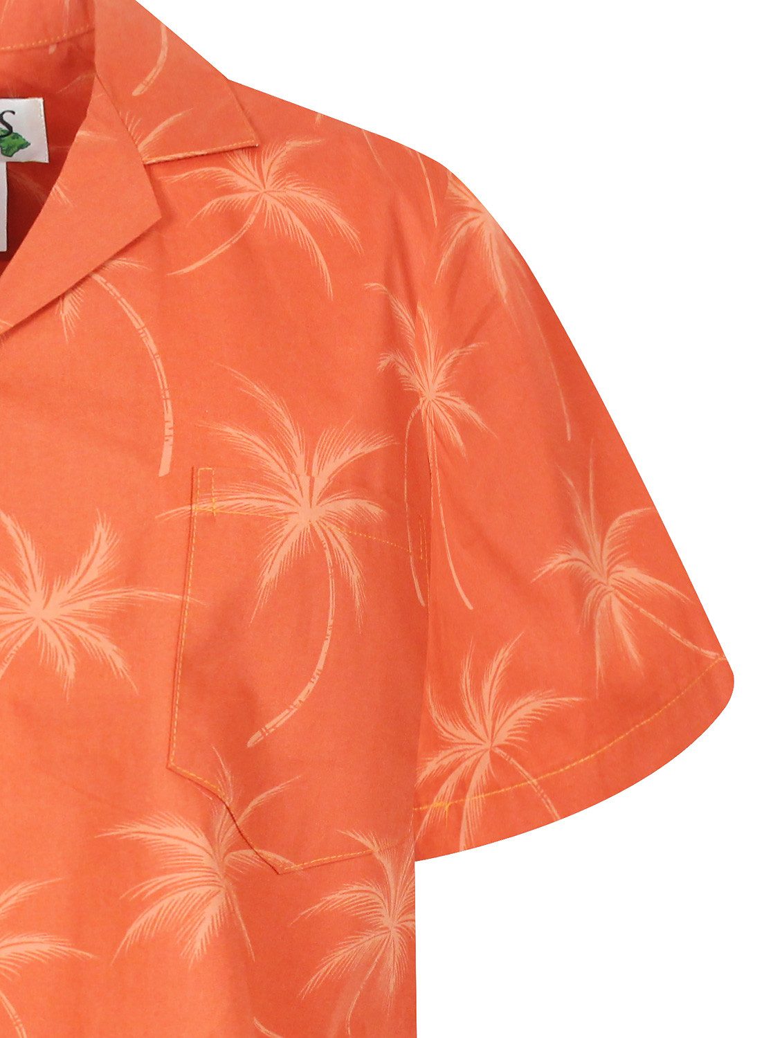 KY's Hawaiihemd "Palmshadow" Herren Kurzarm Baumwolle Kokosknöpfe Original Hawaii
