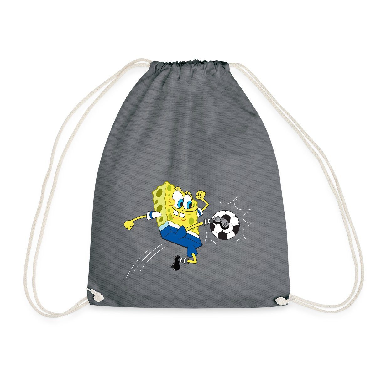 Spreadshirt Turnbeutel Spongebob Schwammkopf Kickt Einen Fußball Turnbeutel (1-tlg)