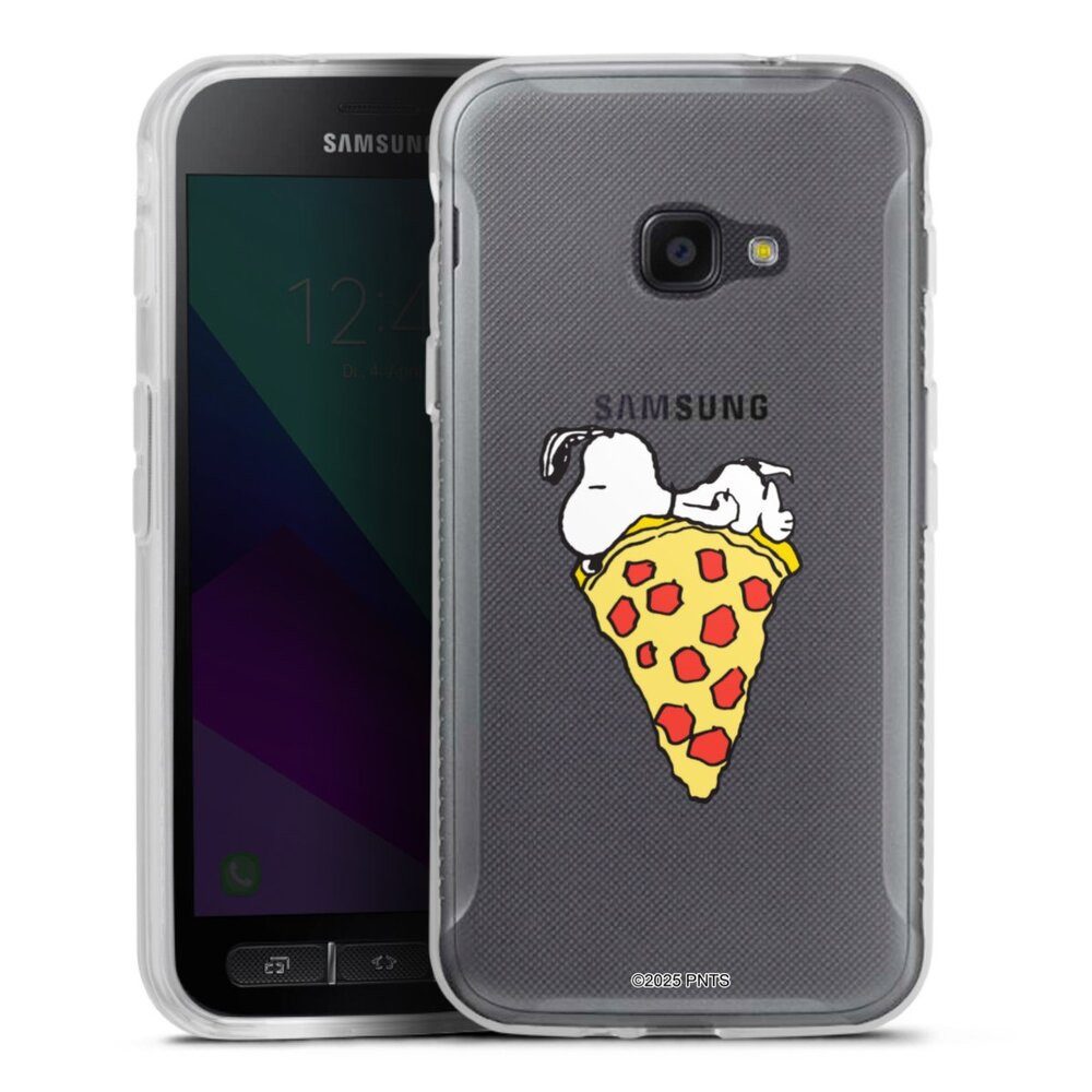 DeinDesign Handyhülle Peanuts Pizza Snoopy Snoopy Pizza, Samsung Galaxy Xcover 4 Silikon Hülle Bumper Case Handy Schutzhülle