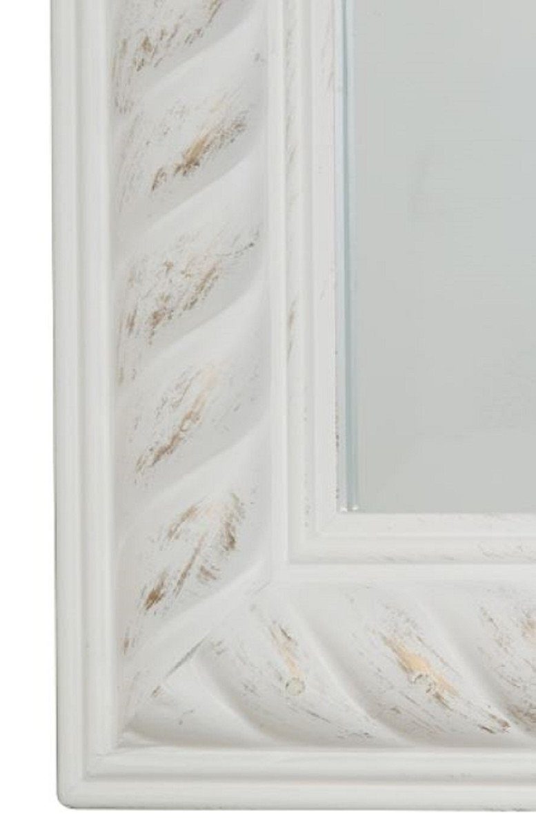 Casa Padrino Barockspiegel Antik H. 72 cm Wohnzimmer Weiß x / Wandspiegel Barockmöbel Barock 132 - Gold