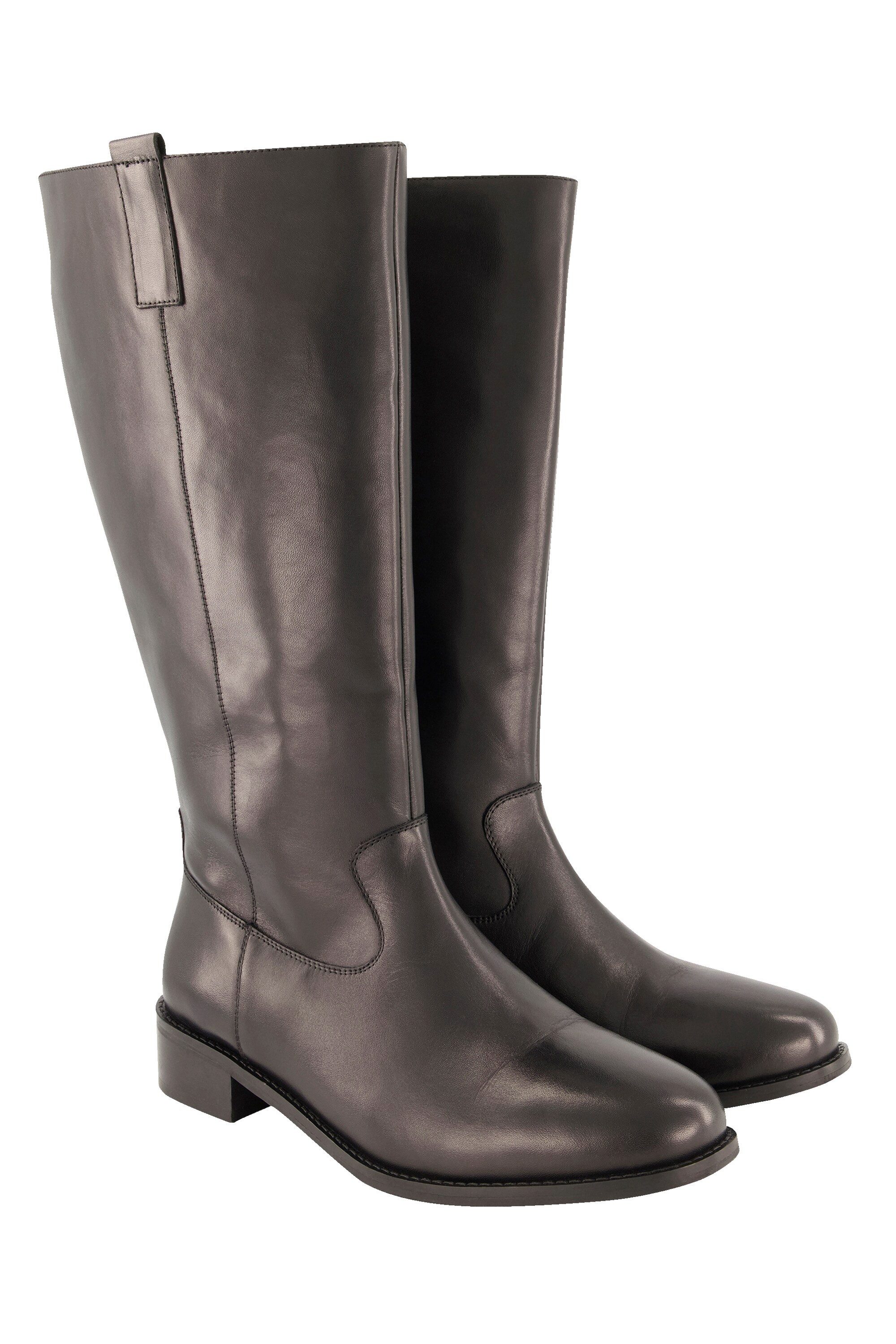 Ulla Popken Lederstiefel XL-Schaft Zipper Weite günstig online kaufen
