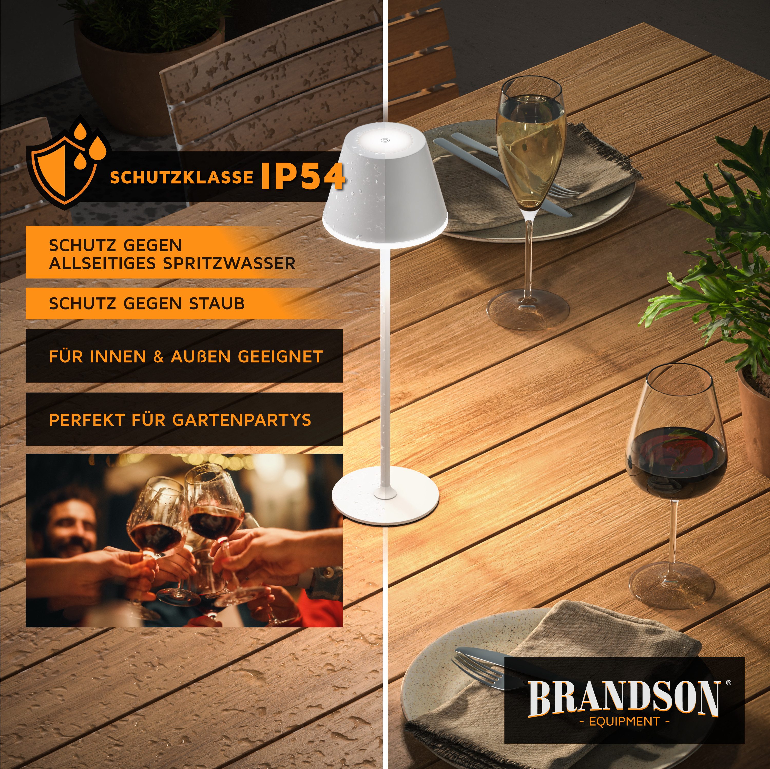 Brandson LED Tischleuchte mit Akku, Kabellos, mit Touch, Helligkeit stufenlos dimmbar, aus Metal, Dimmfunktion; Ein-/Ausschalter; Farbwechsel; mehrere Helligkeitsstufen, LED fest integriert, Kaltweiß, Neutralweiß, Warmweiß, Tischlampe, Nachttischlampe, Leselampe, Schreibtischlampe, großer Akku