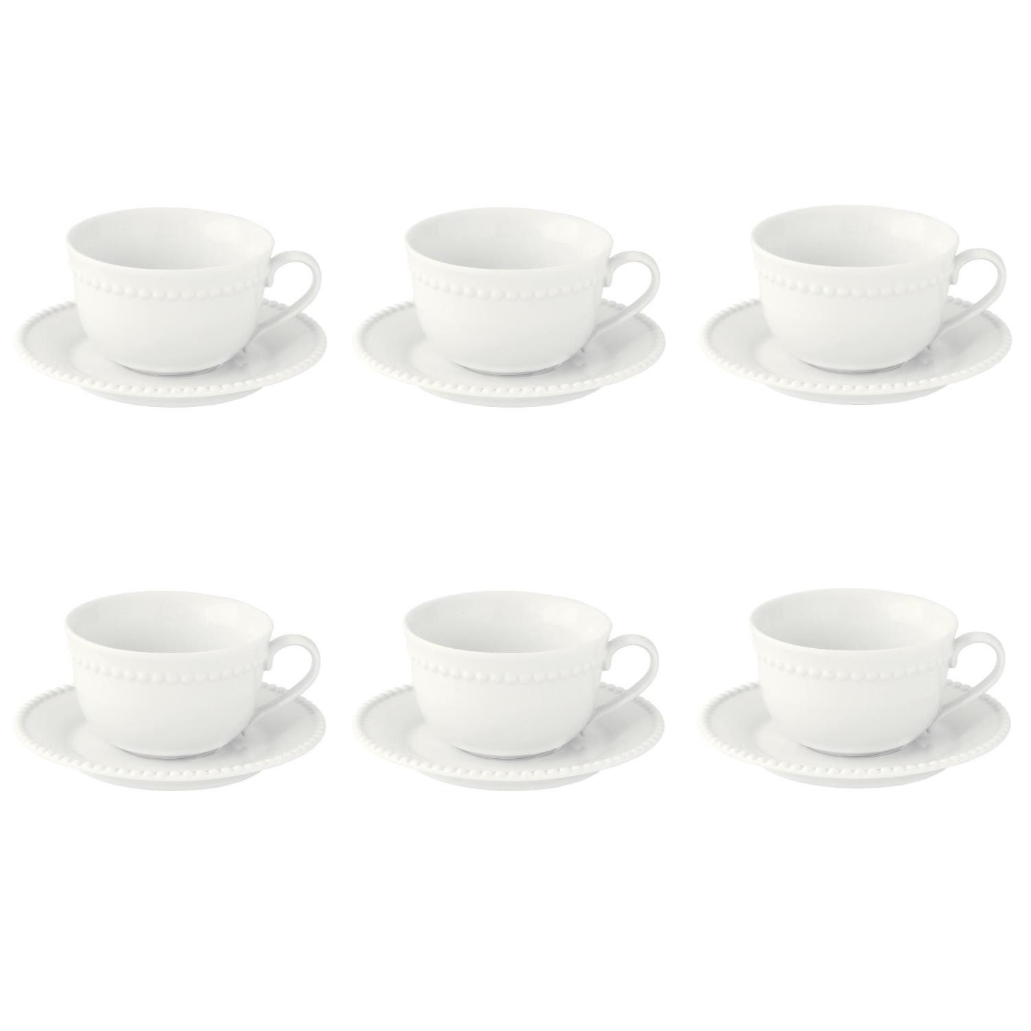 EasyLife Untertasse Tiffany, Spülmaschinengeeignet, Weiß, Motiv: Punkte