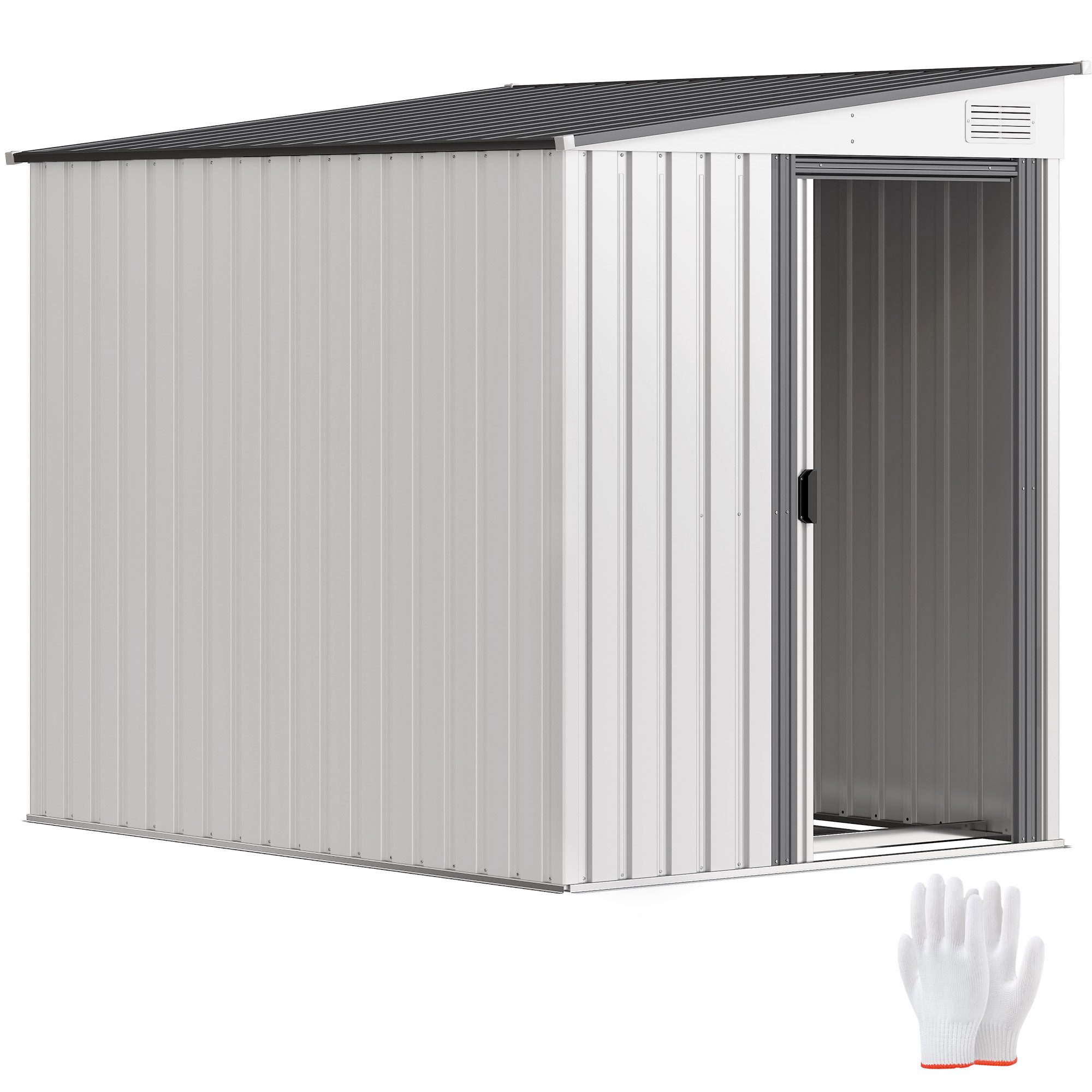 MC Star Gerätehaus Metall Gerätehaus 2,81m² 154x206,5x181 cm Geräteschuppen, (mit Pultdach Fundament)