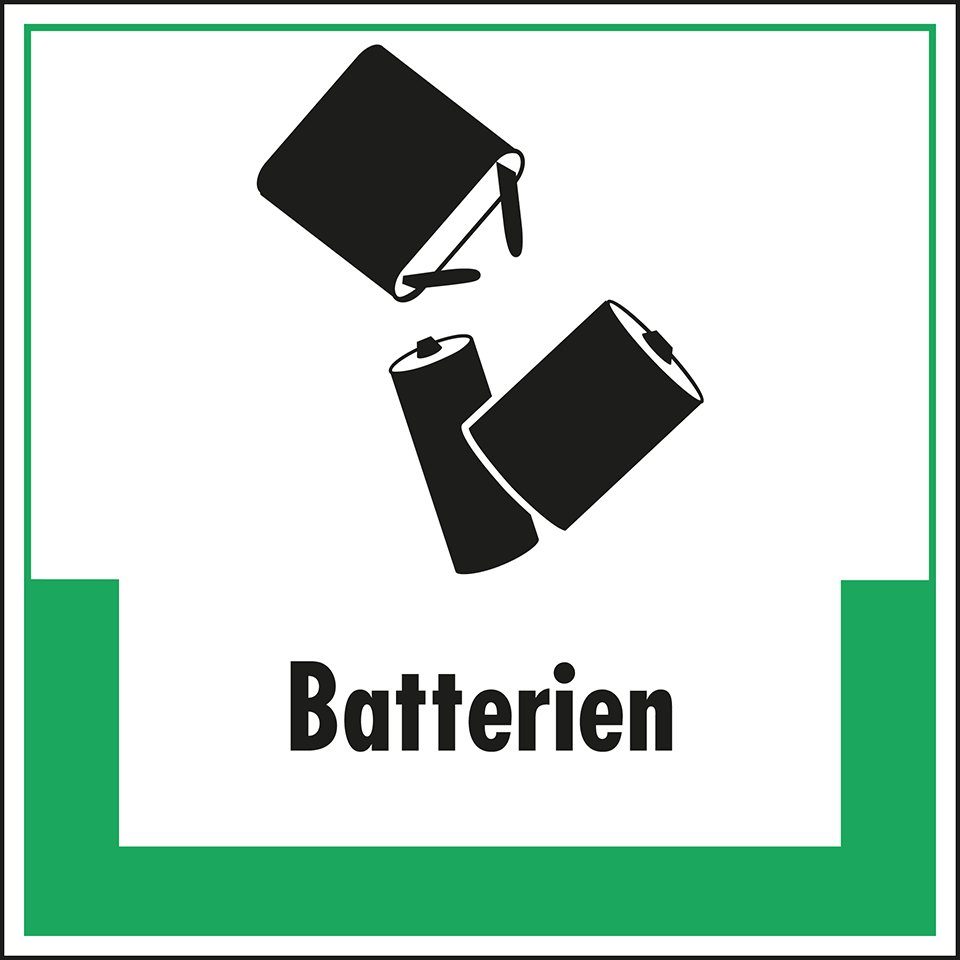 Abfallkennzeichen Leuchtstoffröhren, mit Symbol und Text