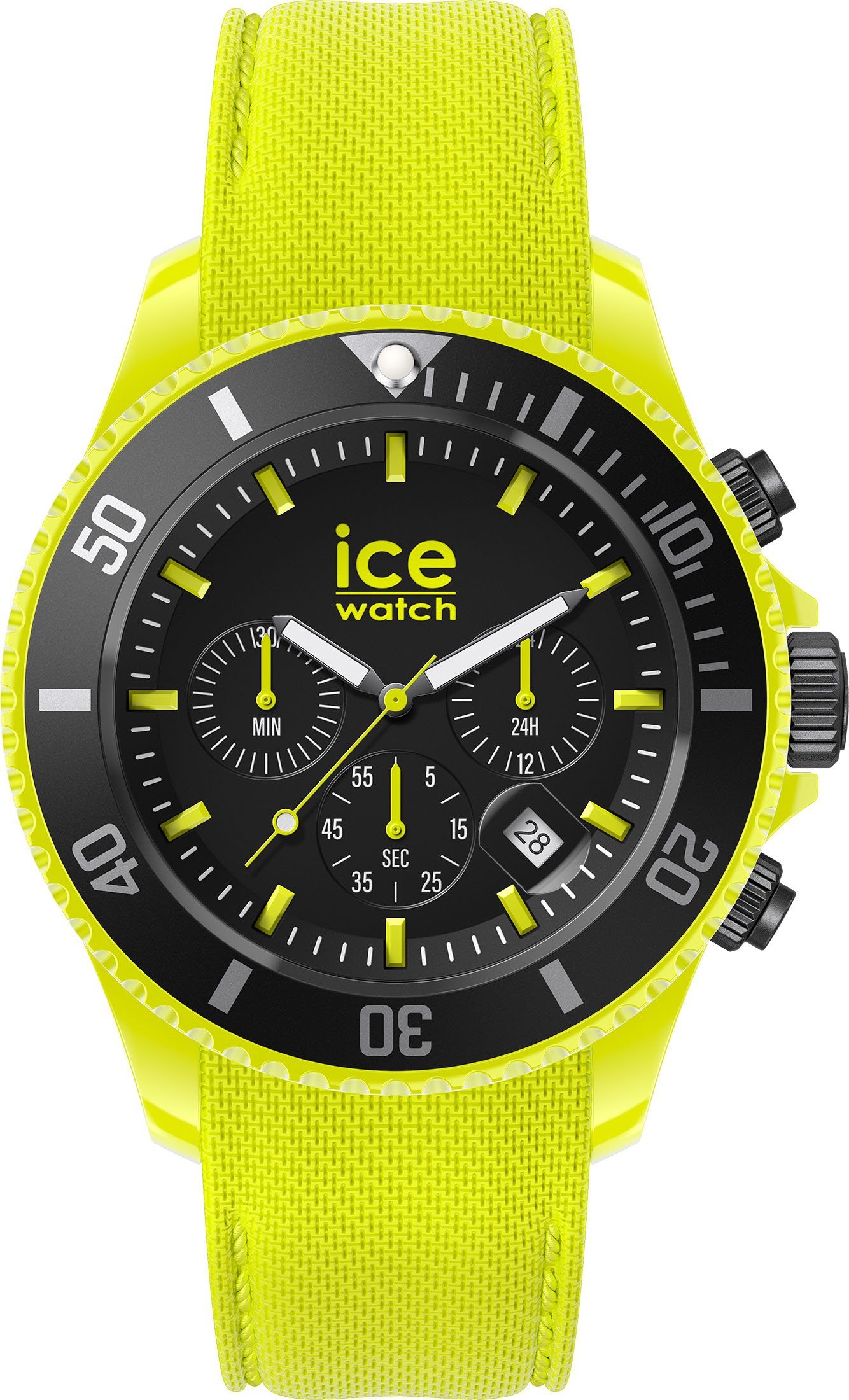 Large yellow Kunststoff, Neon ice-watch 44 Gehäuse mm Chronograph Gehäuse-Ø CH, aus - ca. 019838, chrono - - ICE