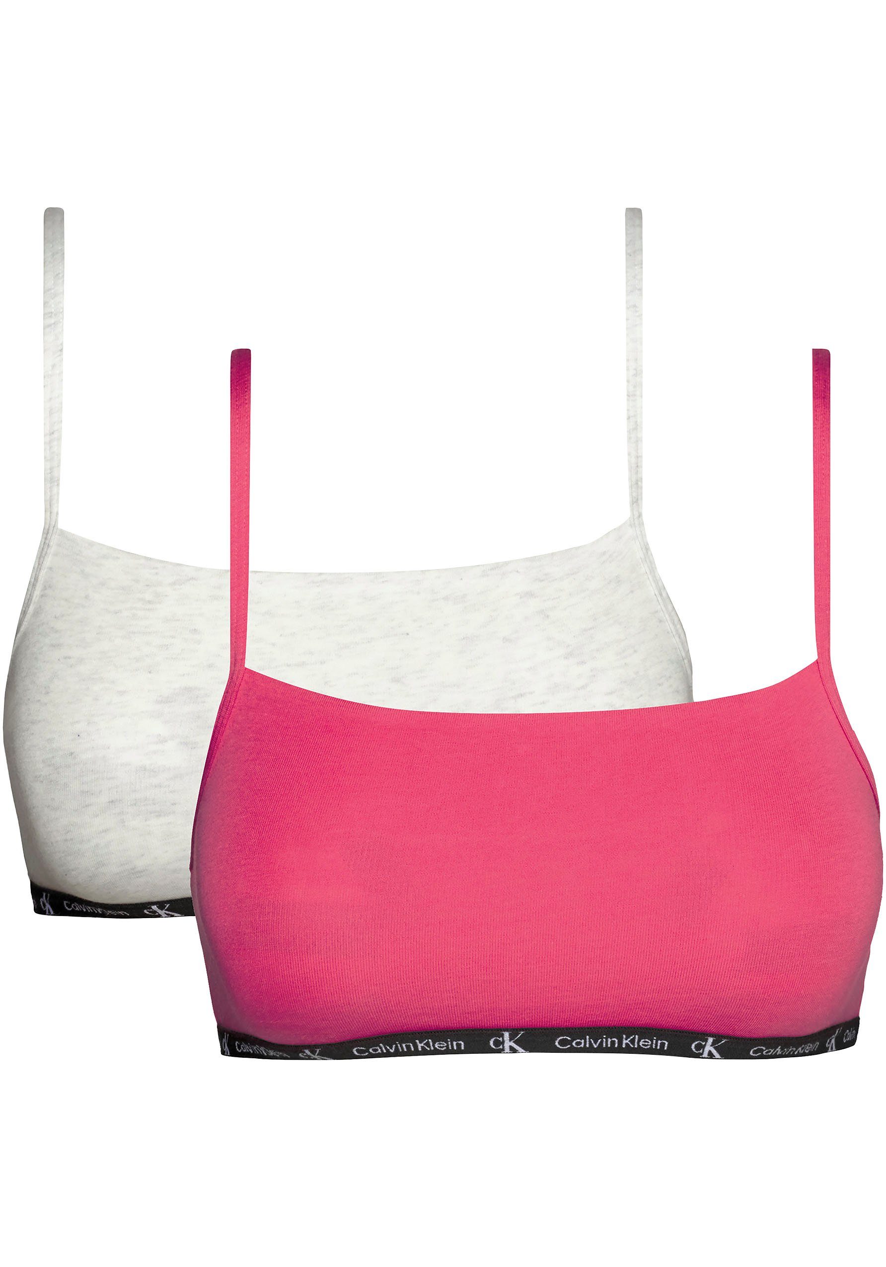 Calvin Klein Underwear Bralette-BH UNLINED BRALETTE 2PK (Packung, 2-tlg., 2er-Pack) mit klassischem CK-Logobündchen CERISE/SNOW_HEATHER | Bralettes