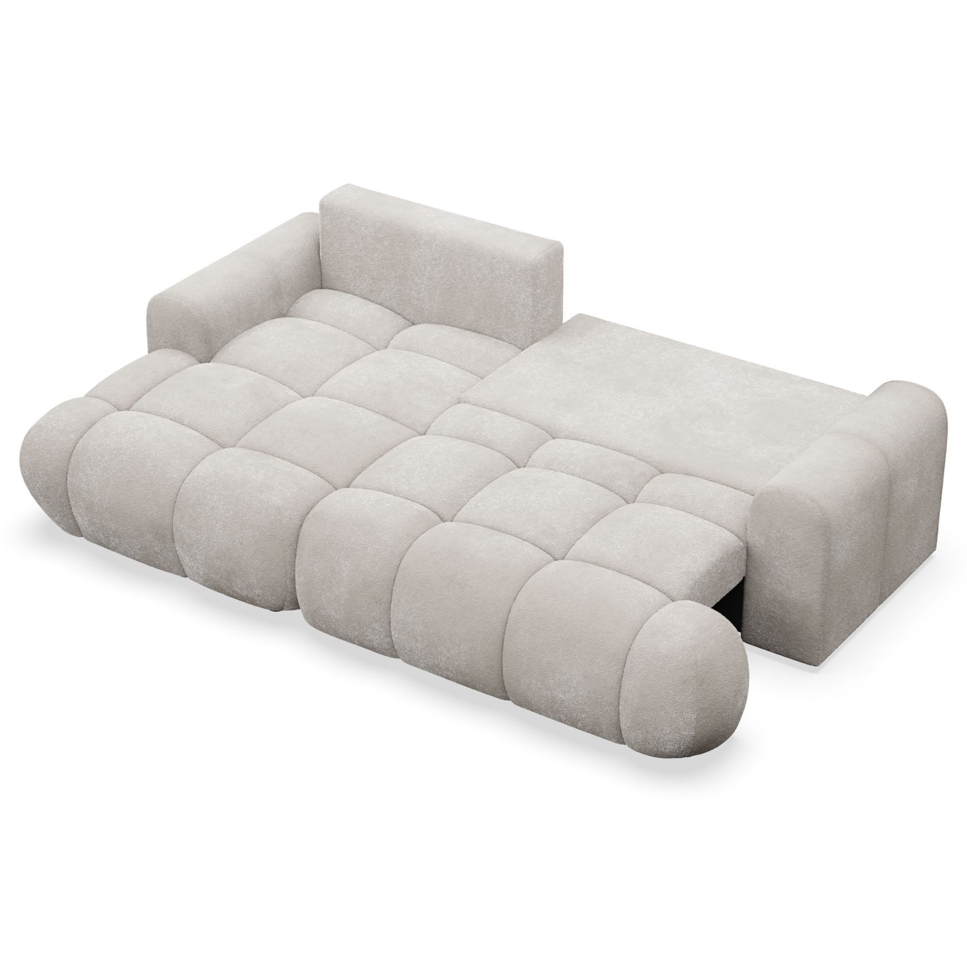 Selsey Ecksofa OMBO MINI, Ecksofa mit Schlaffunktion & Bettkasten, Bouclé, 246 cm