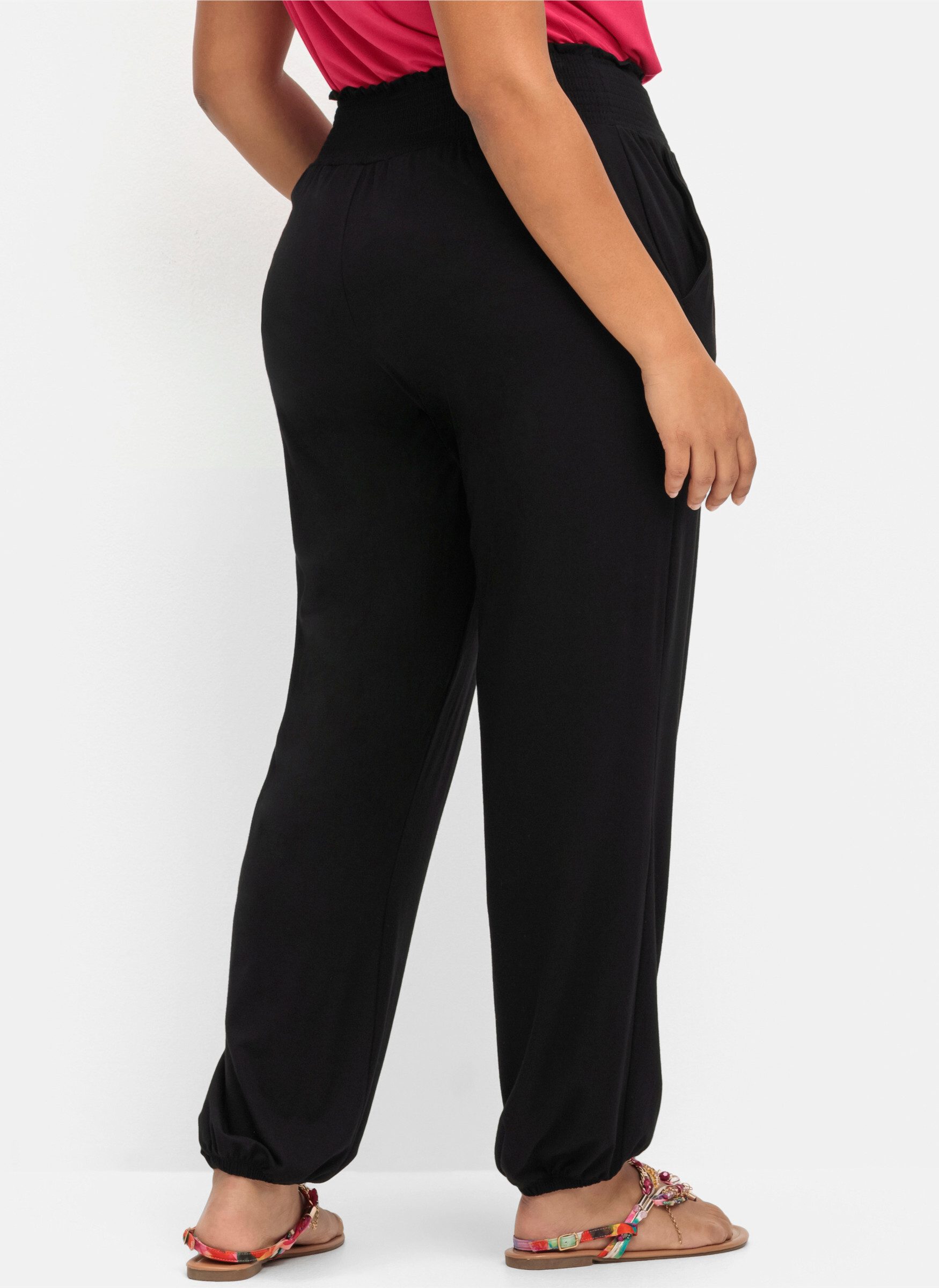 Sheego Jerseyhose Schlupfhose mit Smokbund und Gummibündchen günstig online kaufen
