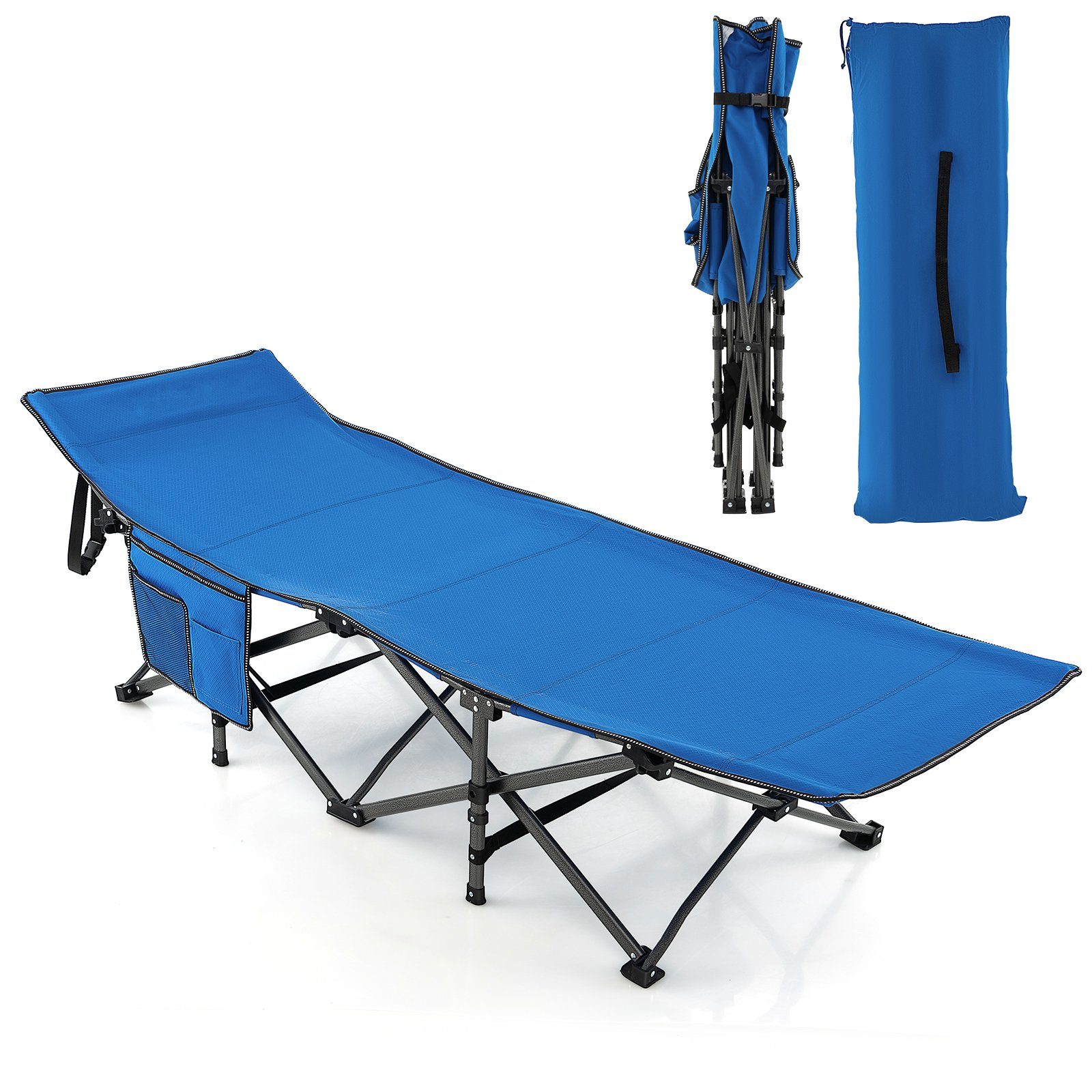 COSTWAY Feldbett Campingbett klappbar, leicht mit Tragtasche