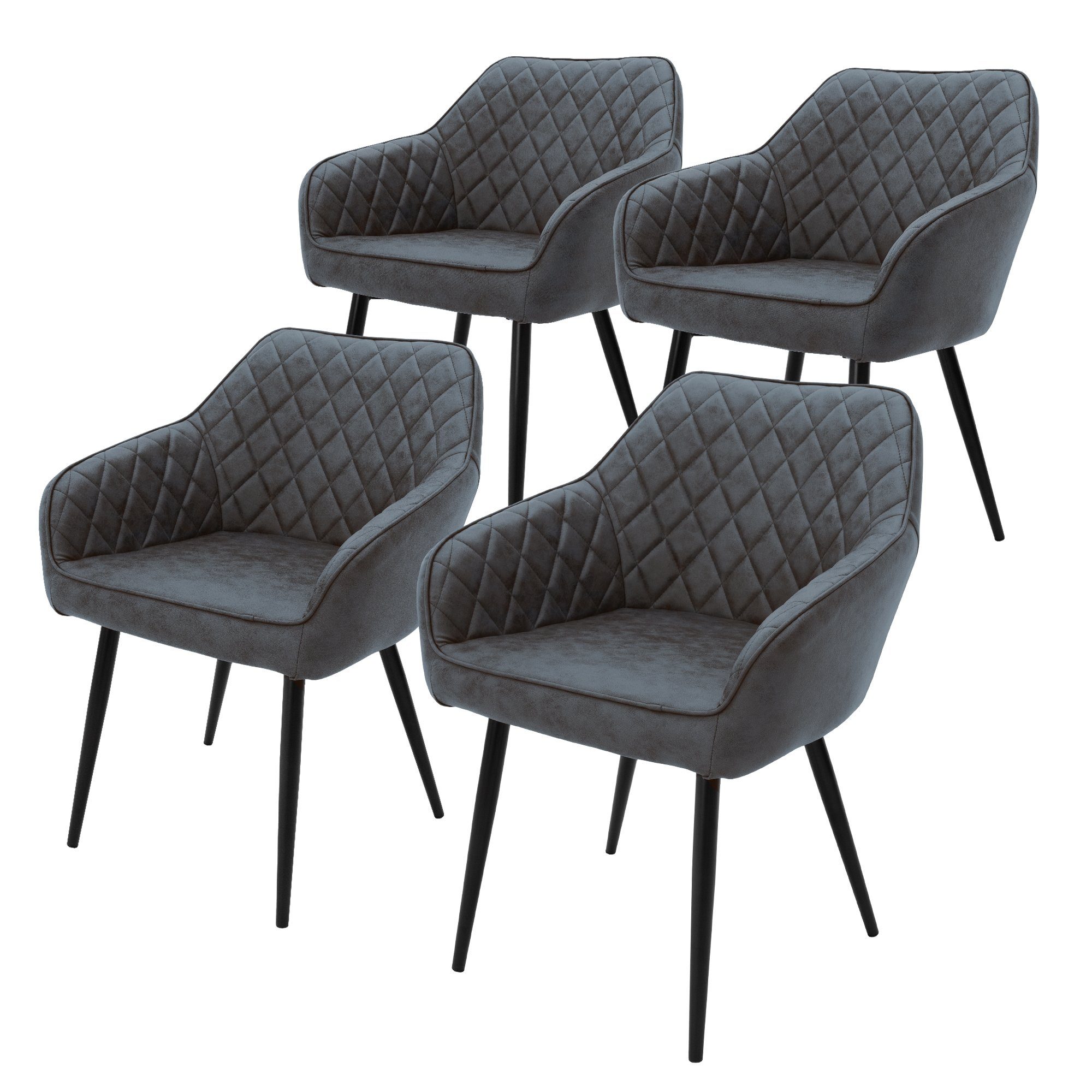 4er ML-DESIGN Küchenstuhl Set Stuhl Esszimmerstühle Anthrazit Wohnzimmerstühle