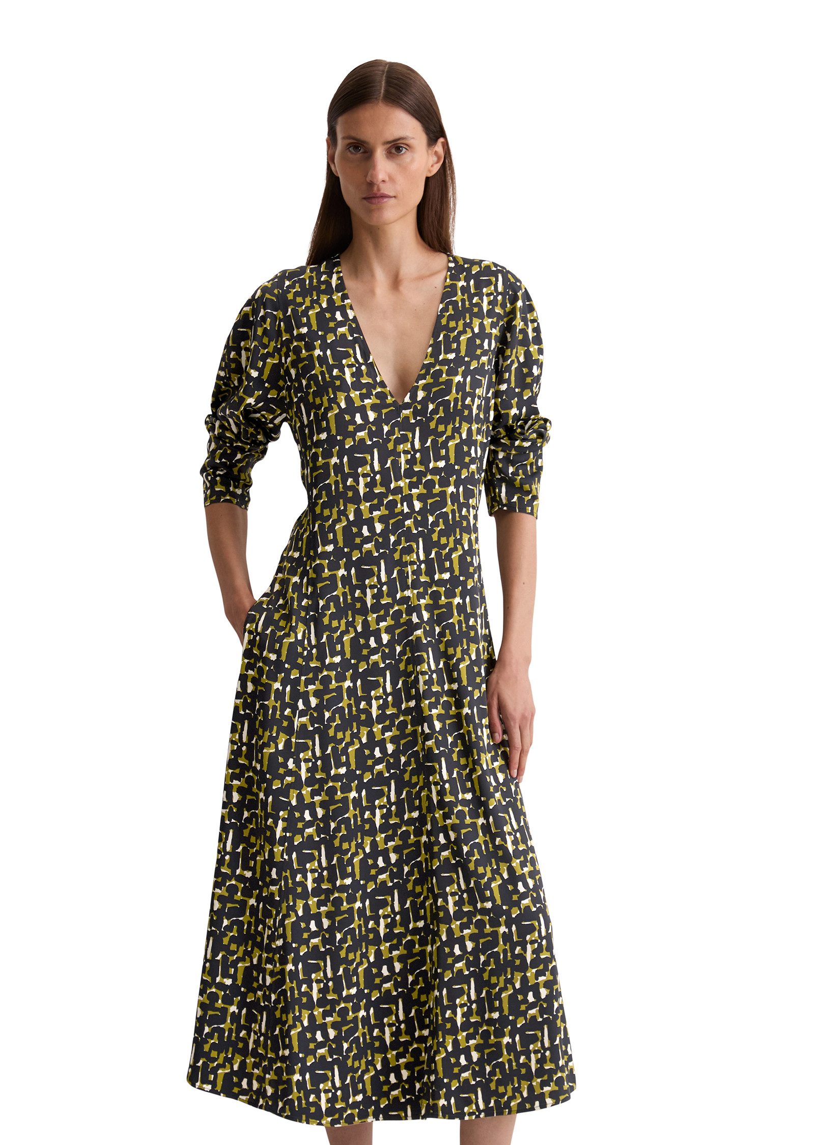 Marc O'Polo Druckkleid aus Viskose-Stretch-Satin