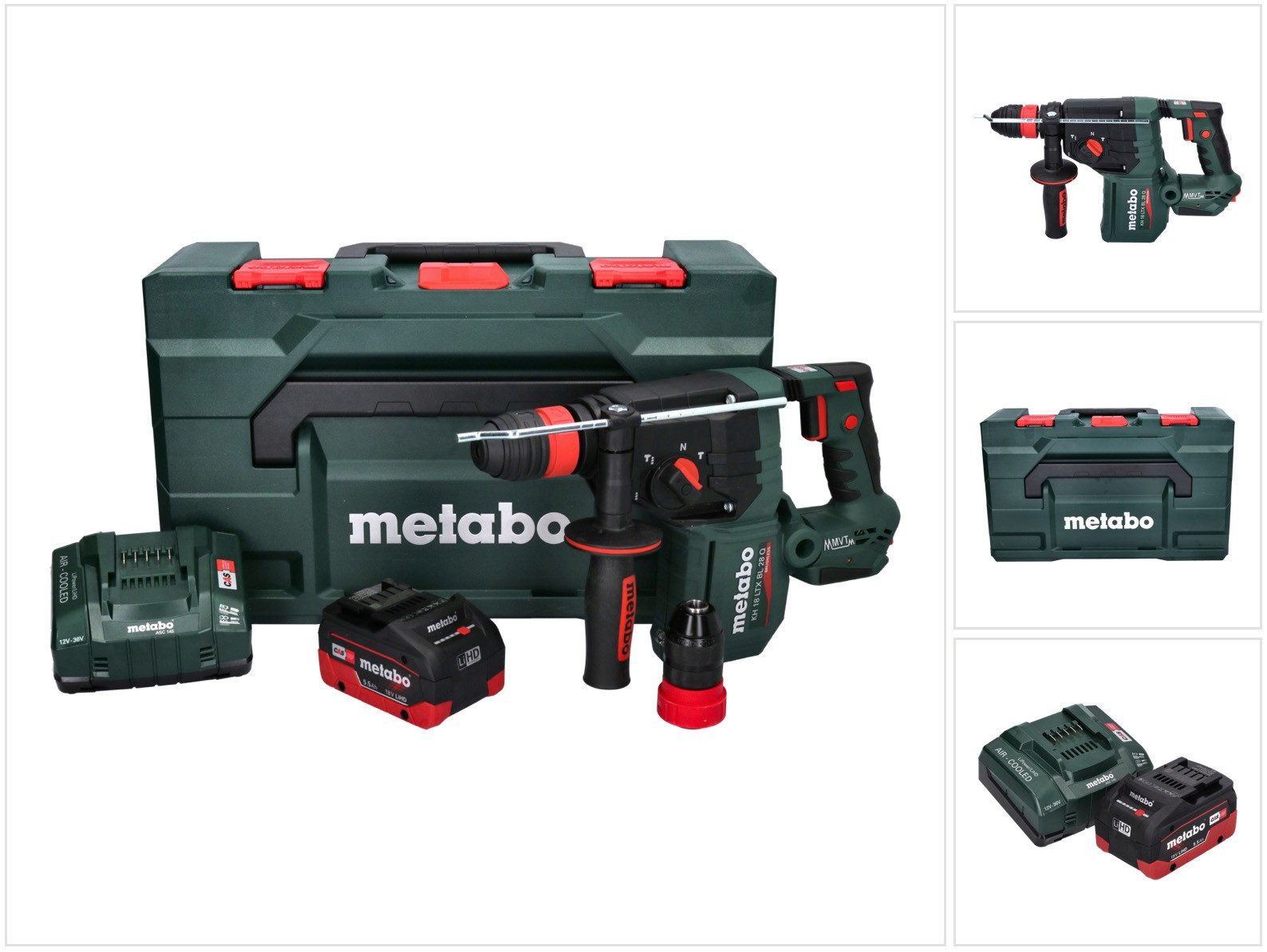 metabo Akku-Bohrhammer KH 18 LTX BL 28 Q Akku Bohrhammer 18 V 3 J SDS plus Brushless + 1x Ak