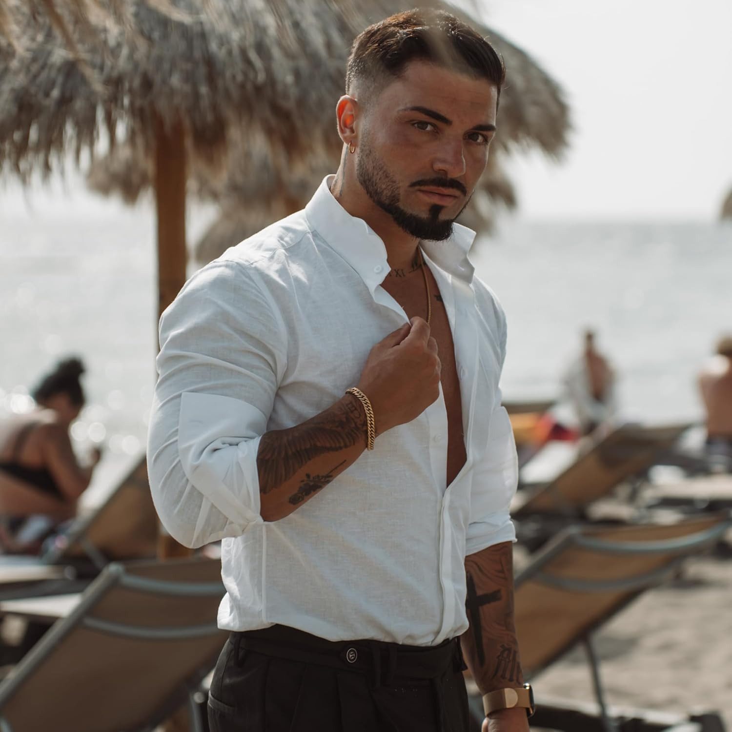 SERASAR Armband Edelstahlarmband für Herren "Cuban" Chirurgenstahl 316L, Wasserdicht, Waterproof