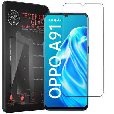 CoolGadget Schutzfolie Panzerfolie für OPPO A91, (9H Härtegrad, 2x Schutzglas, 1xReinigungset), Displayfolie Panzer Schutzfolie 2 Stück für OPPO A91 Glas Folie