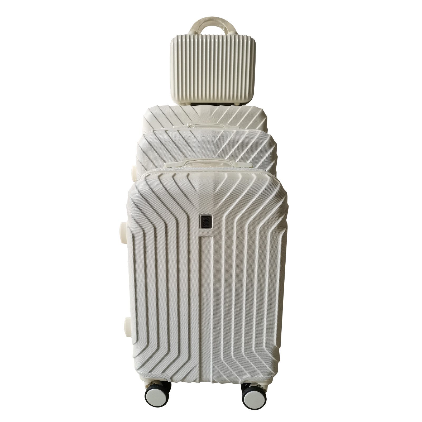 NTK-Collection Hartschalen-Trolley Hartschalenkoffer 4er-Set Mabell Weiß, 4 Rollen, Reisegepäck Trolley