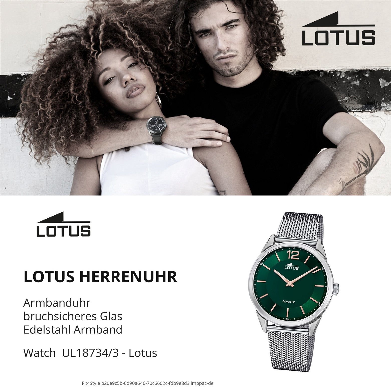 rund, Quarzuhr Lotus Casual, Edelstahlarmband Herrenuhr (ca. 40mm) groß silber Armbanduhr Lotus Herren Smart