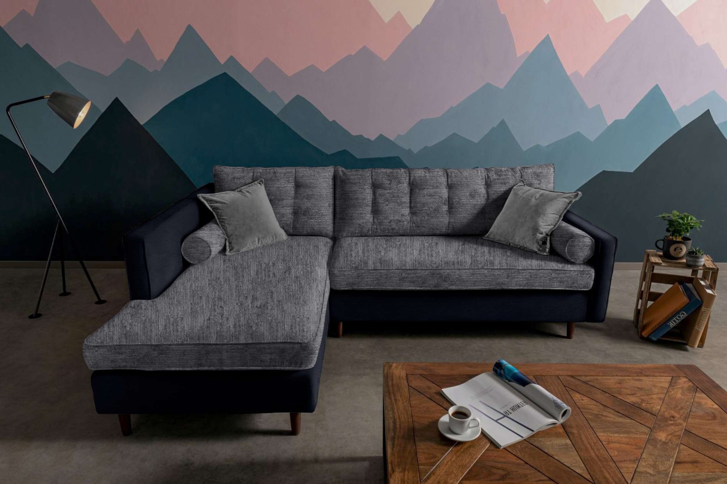 Stylefy Ecksofa Nelvan, Design links rechts oder L-Form, mane Modern Wellenfederung, frei Raum Eckcouch, bestellbar, im stellbar, mit