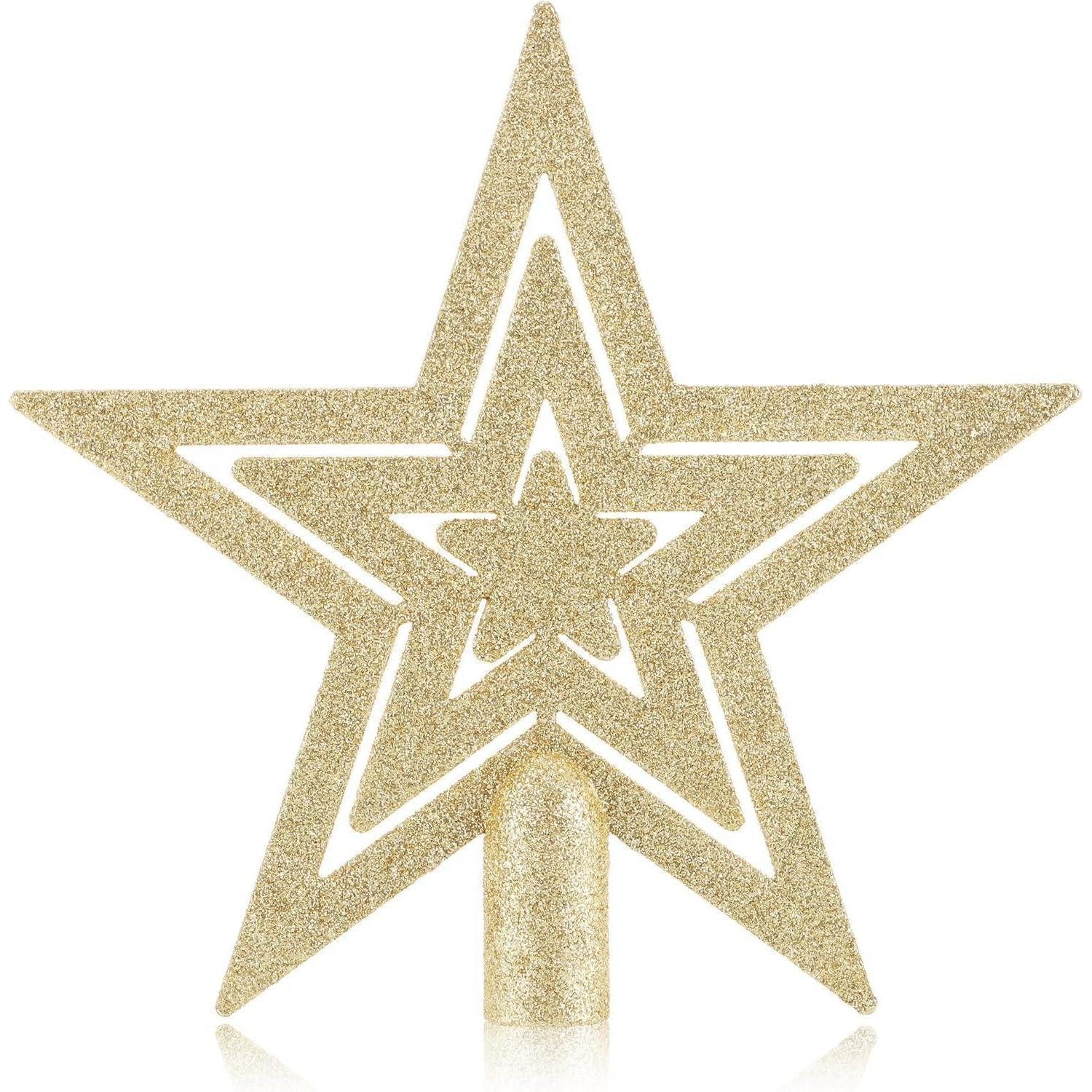 LuxusKollektion Christbaumspitze Weihnachtsbaumspitze Stern 21cm roségold Kunststoff