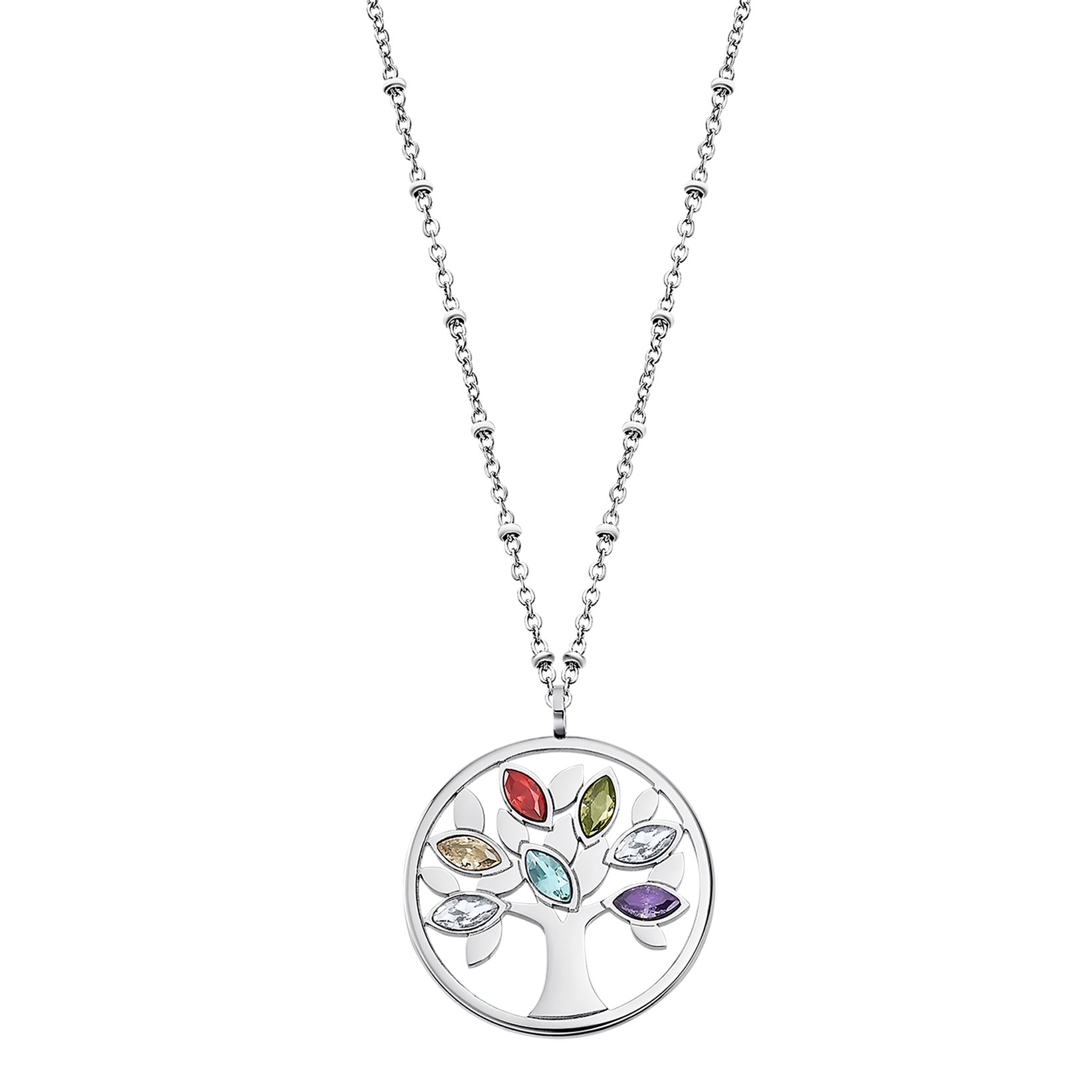 Lotus Kette mit Anhänger Urban Woman - Baum des Lebens, mit Glasstein
