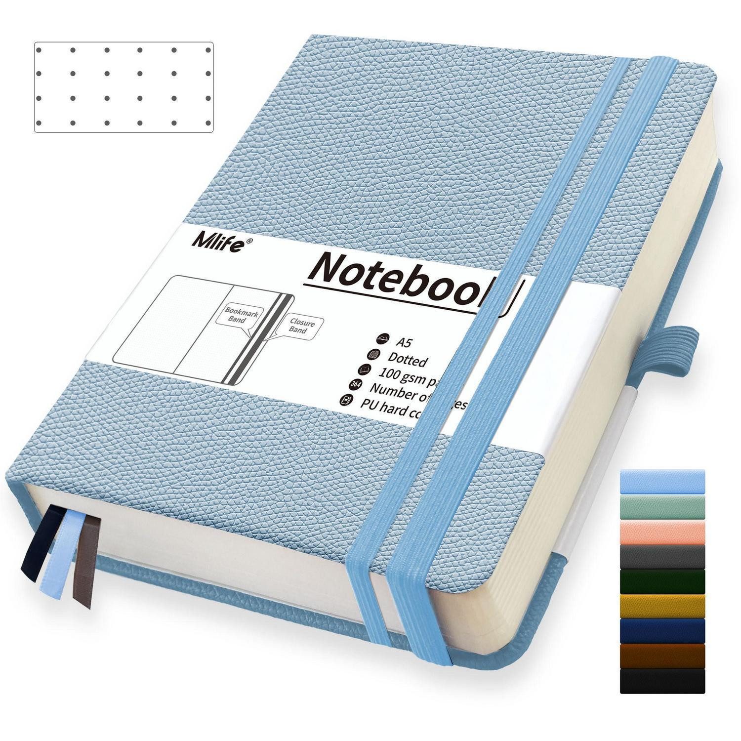 LuxusKollektion Notizbuch Notizbuch A5 Dotted Hellblau 360 Seiten