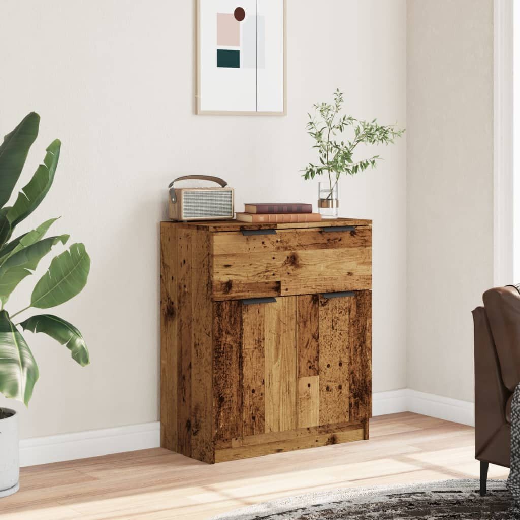 vidaXL Kommode NA Kommode Schubladenschrank Sideboard Altholz-Optik 60x30x70 cm Spanp