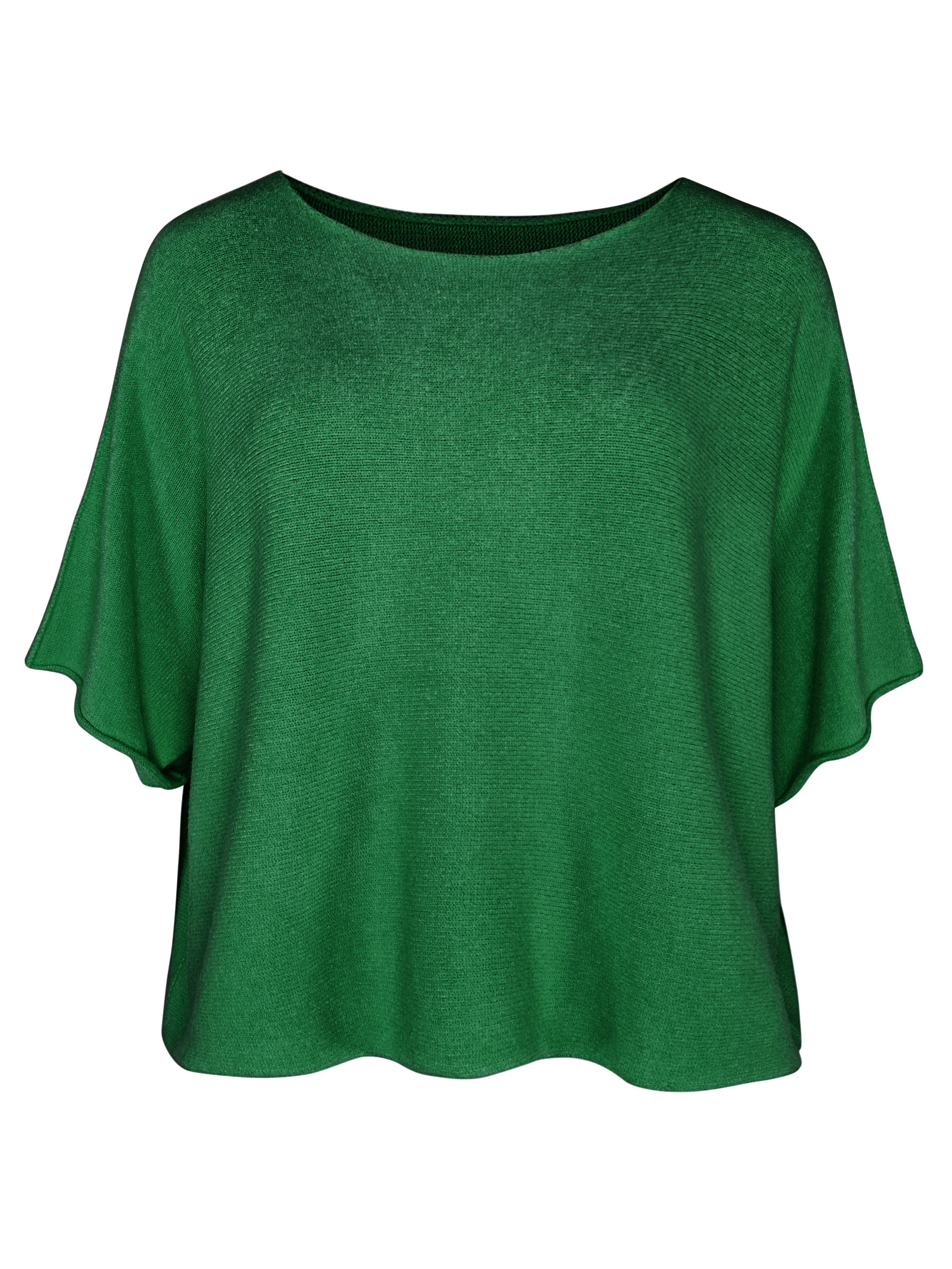dy_mode Kurzarmpullover Damen Kurzarmpullover Feinstrickshirt Lässiger Kurzarm Strickoberteil in Unifarbe, Rundhals-Ausschnitt, Oversize-Look