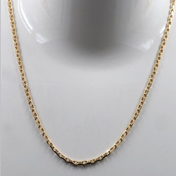 HOPLO Goldkette Ankerkette diamantiert Länge 50cm - Breite 2,5mm - 585-14 Karat Gold, Made in Germany