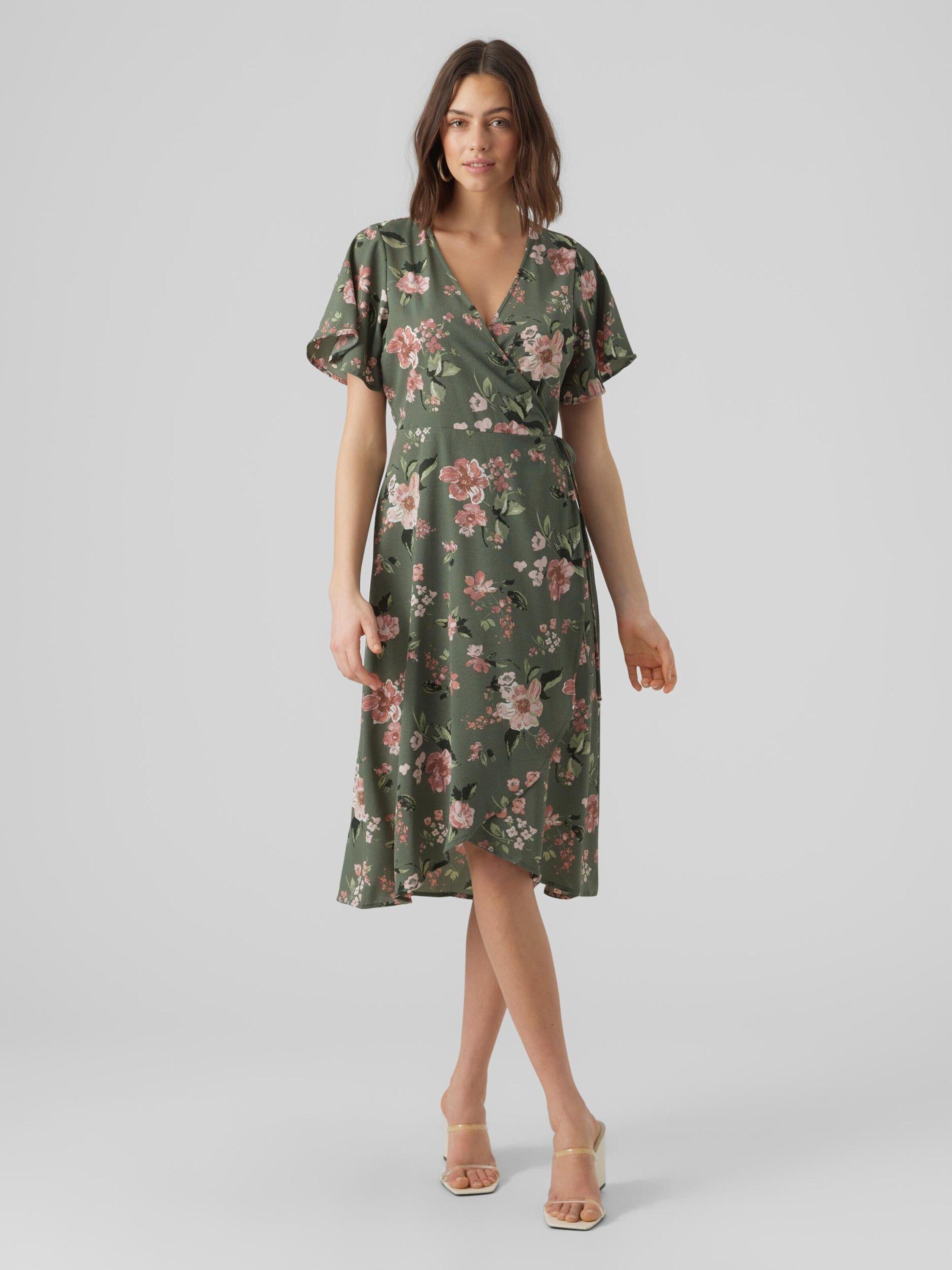 Vero Moda Midikleid Saki (1-tlg) Wickel-Design