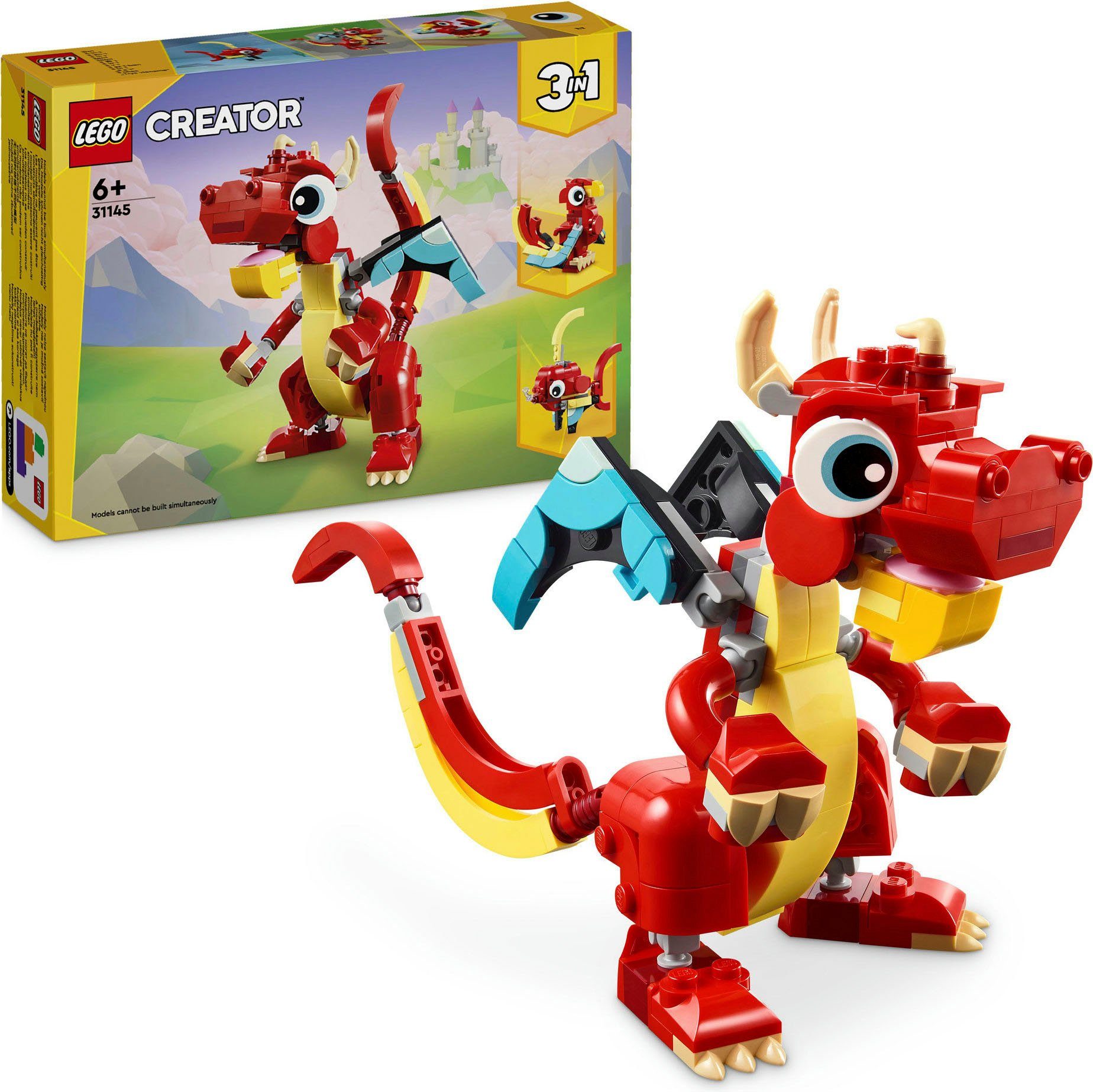 LEGO® Roter Drache (31145), LEGO Creator 3in1 Konstruktionsspielsteine, (14 günstig online kaufen