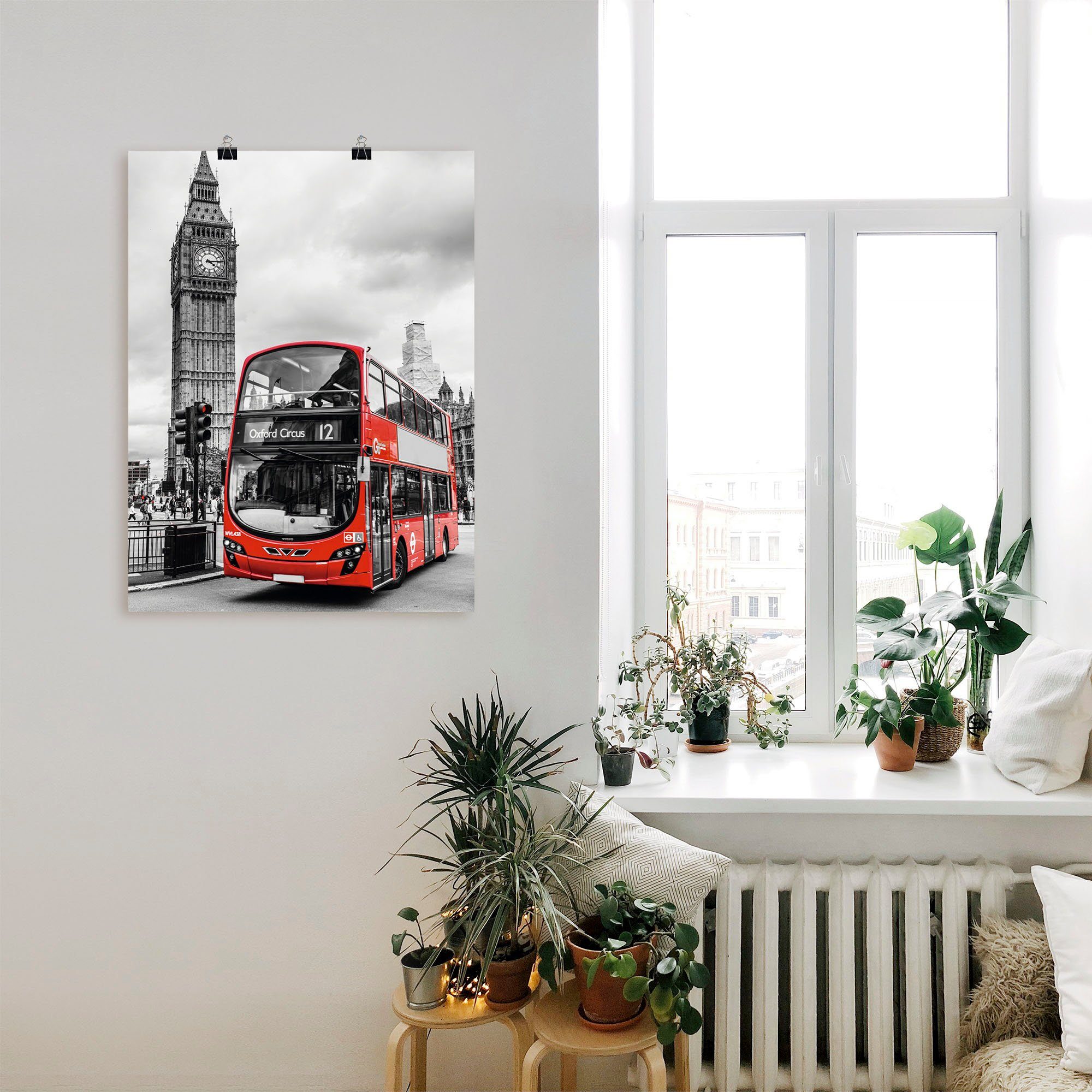 Artland Poster London Bus und Big Ben, Gebäude (1 St), ohne Rahmen