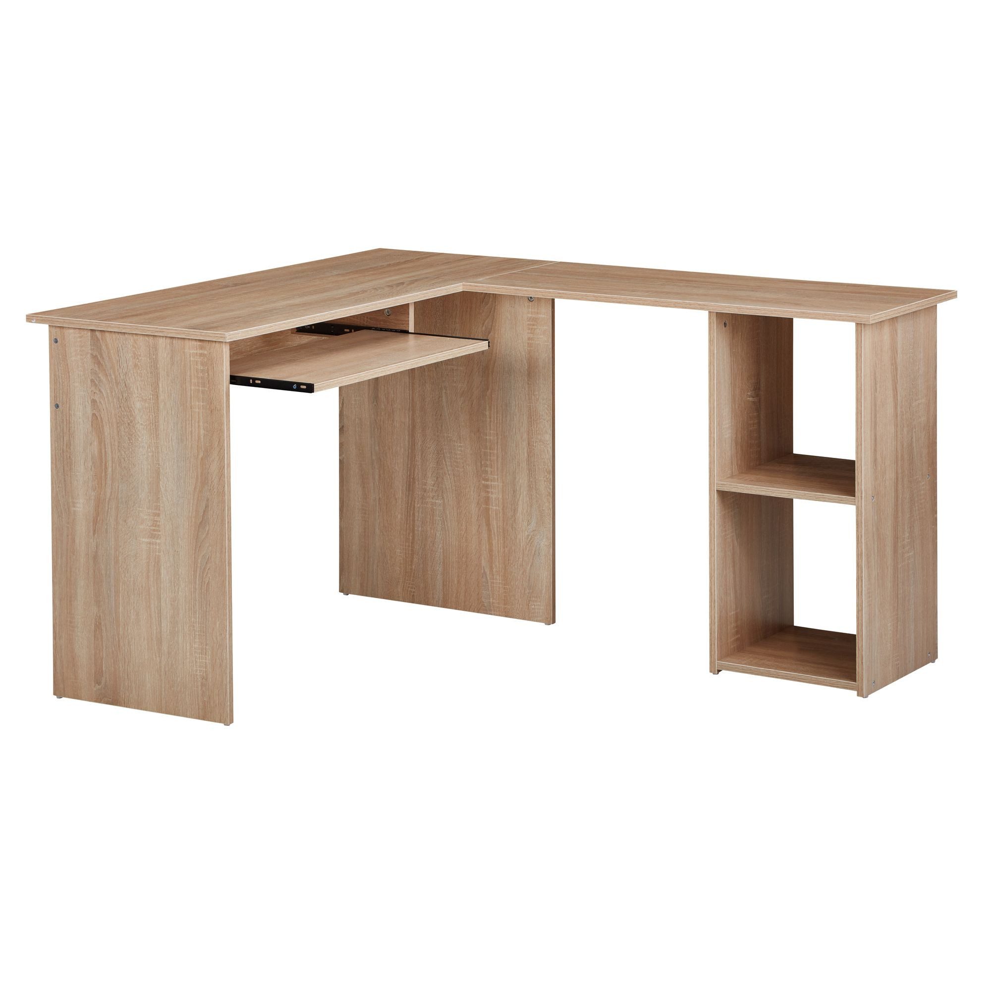 Schreibtisch RINGO Holz Eckschreibtisch Braun Schreibtischkombination