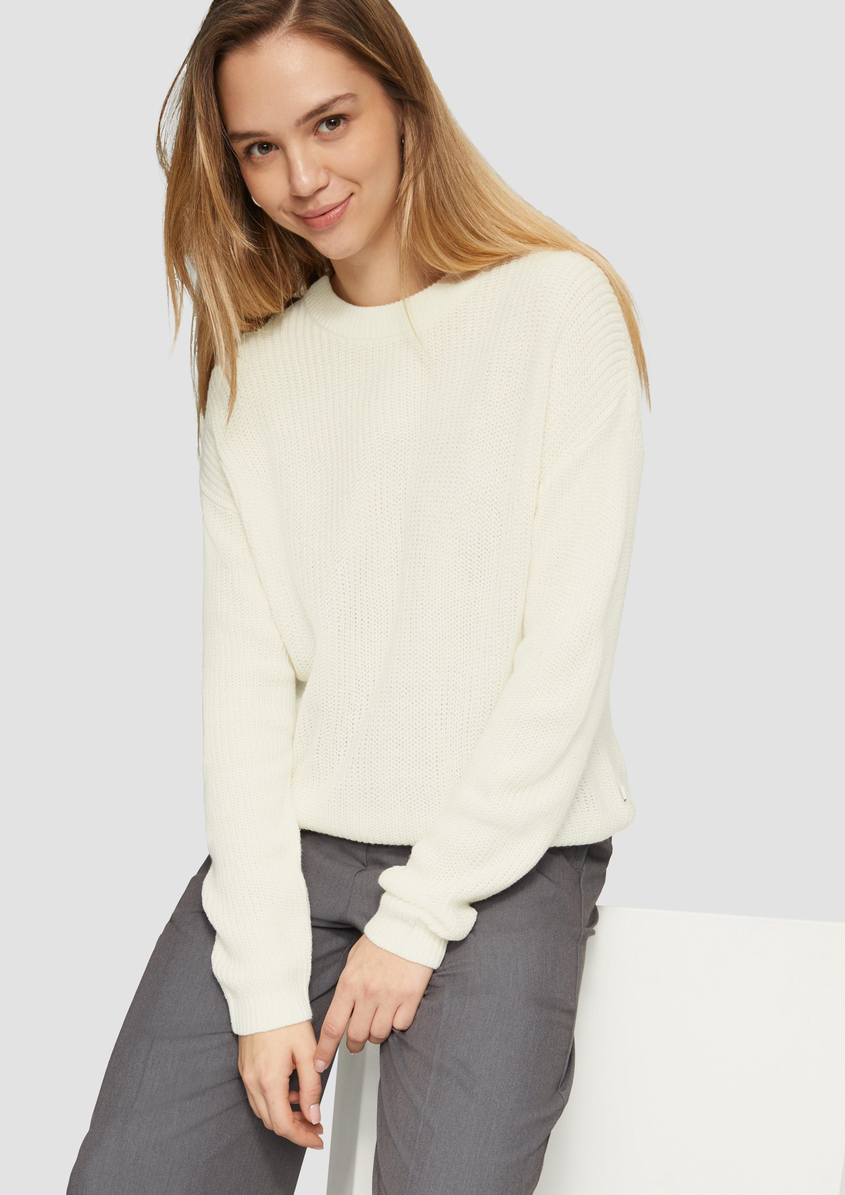 QS Strickpullover Verkürzter Pullover mit Raglanärmeln günstig online kaufen
