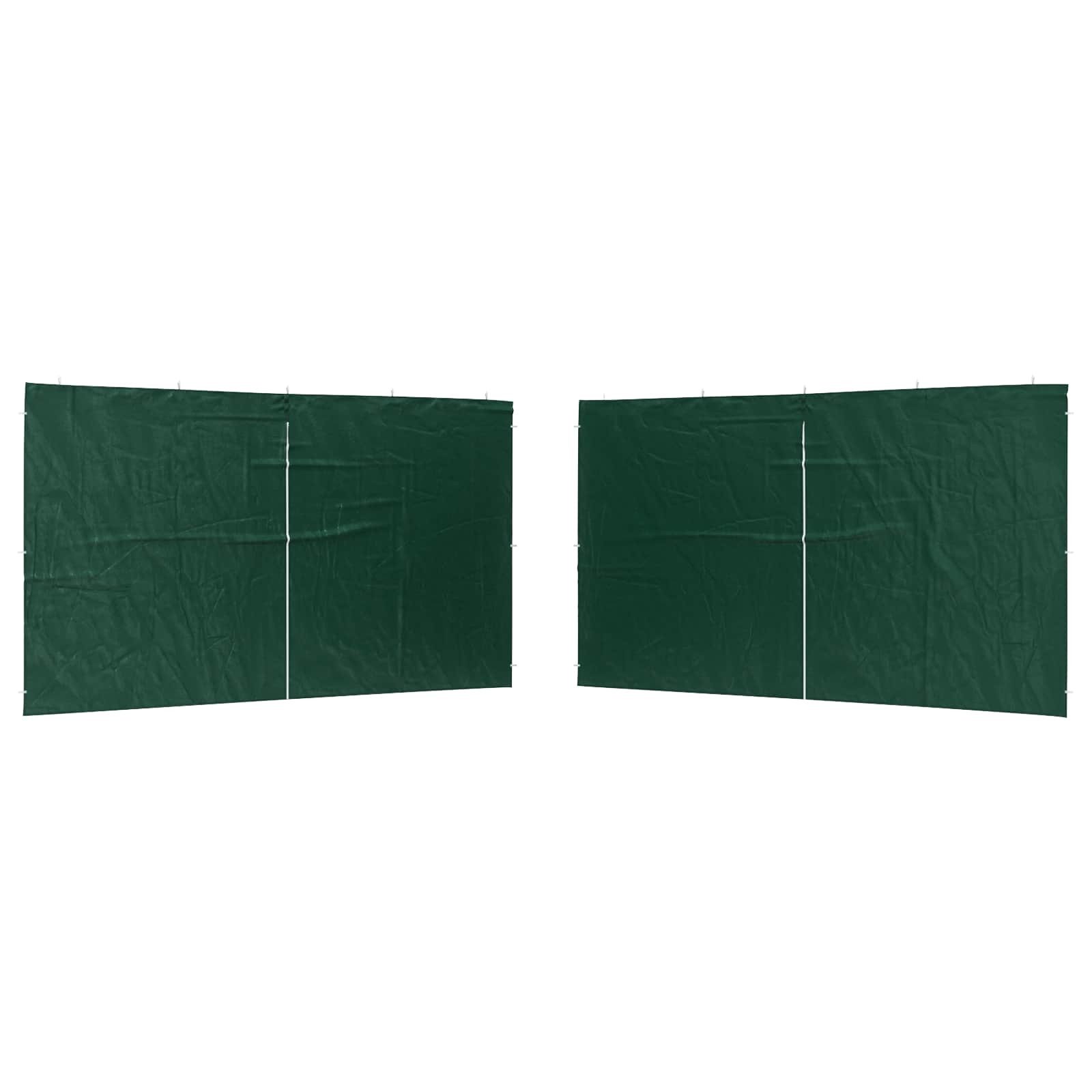 vidaXL Partyzelt Party Zelt Seitenteil 2 pcs Grün 400 x 195 cm PE und Stahl