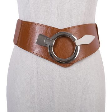 Rnemitery Taillengürtel Damen Breiter Taillengürtel Mode Vintage Hüftgürtel mit Ring-Schließe