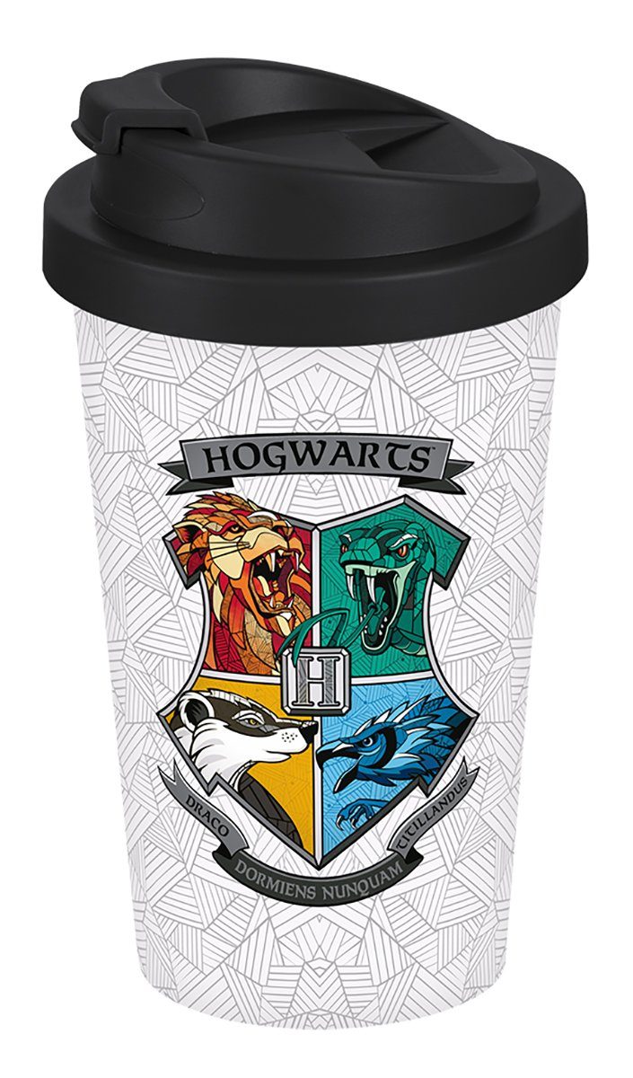 Geda Labels GmbH Coffee-to-go-Becher Harry Potter Stand Together, PP, Weiß, 400 ml, doppelwandig, auslaufsicher