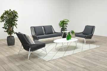 GMD Living Sitzgruppe MAXIME, (Garten Loungegruppe, 5-tlg., 2 Tische, 1 2-Sitzer Sofa, 2 Sessel und den passenden Polstern), modernes Gartenmöbel-Set aus Rope, 5-teilig