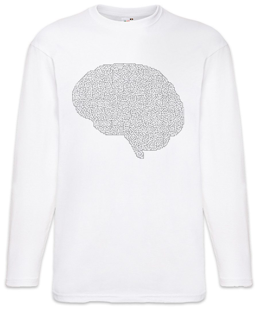 Langarmshirt Brain Maze Langarm T-Shirt Labyrinth Esoterik Mystik Spirale Hypnose