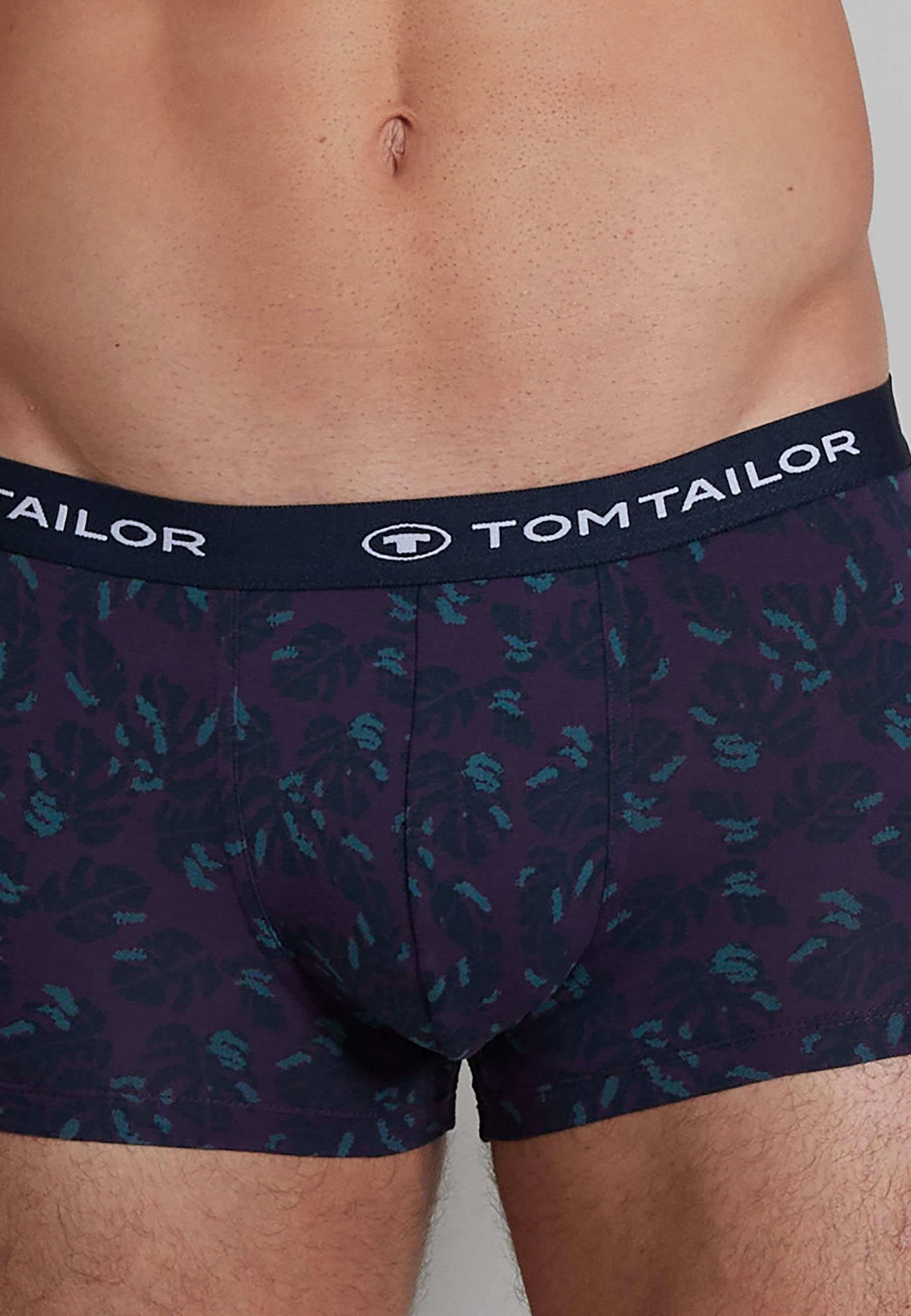 TAILOR TOM 3er Herren TAILOR Boxershorts TOM lila-mittel-Allover (3-St) Pants Hip Pack lila bedruckt