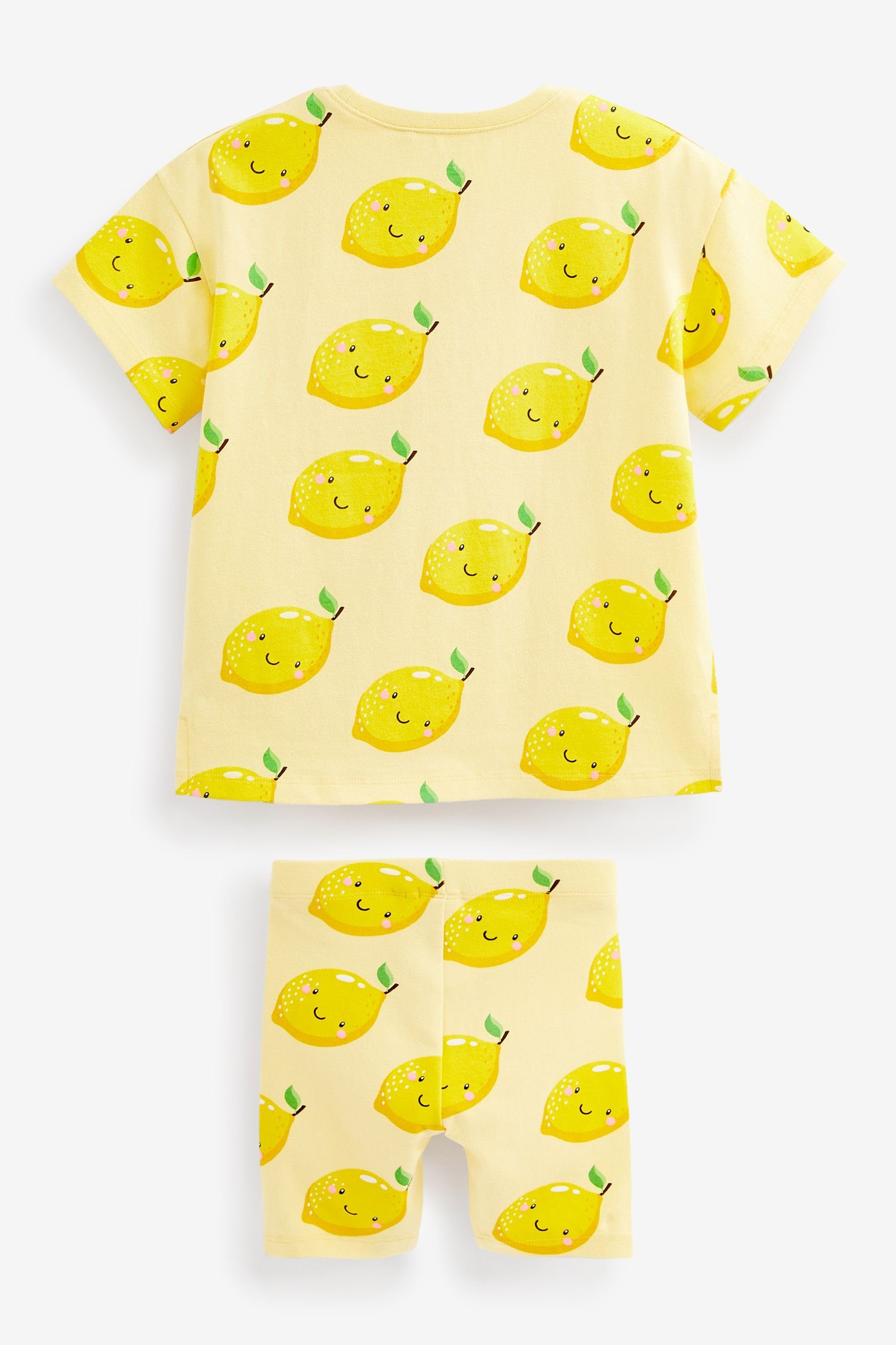 Next T-Shirt Radlershorts Lemon T-Shirt & Set und im Yellow (2-tlg) Shorts