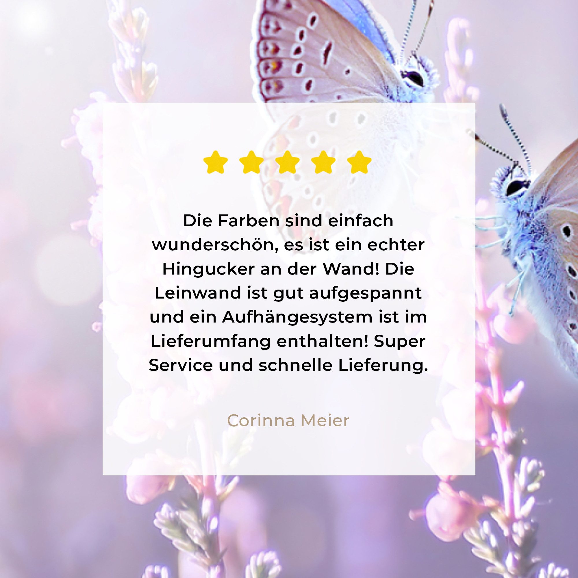 OneMillionCanvasses® Leinwandbild Schmetterling - Lavendel - Blumen - Lila, Fotodruck (1 St), Leinwand Bilder Klein, Wand Dekoration Aesthetic 30x20 cm – Bild 5 von 5