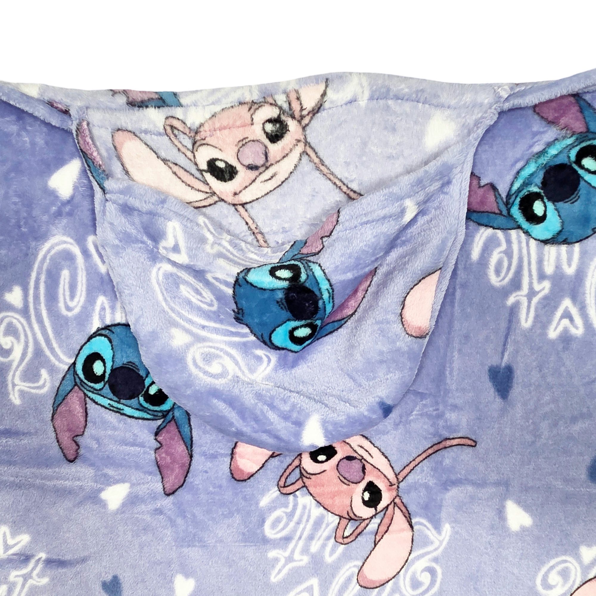 Wohndecke Disney Stitch Flanell Decke XL - Warme Kapuzen Kuscheldecke 120x1 günstig online kaufen