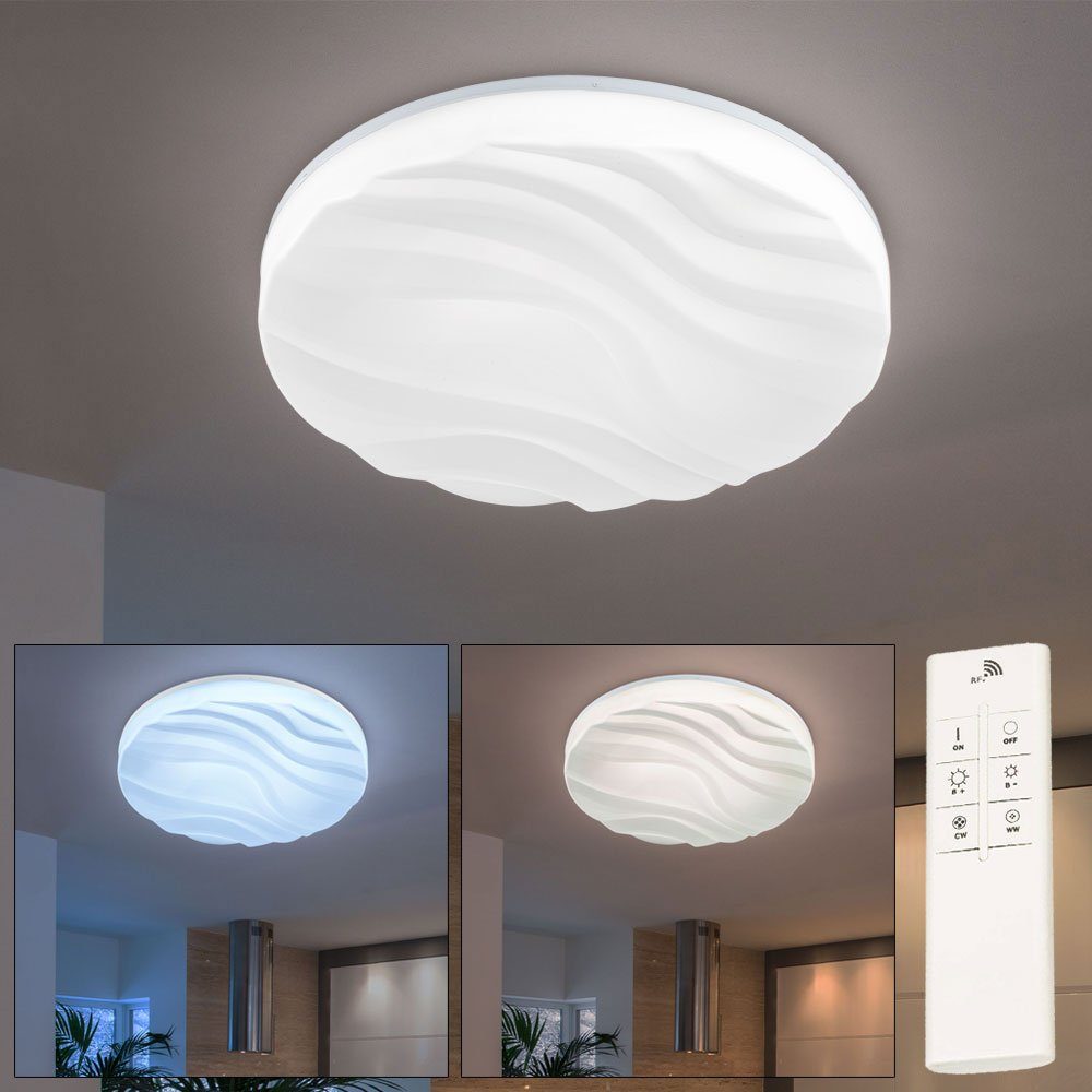 WOFI LED Deckenleuchte, Deckenlampe LED dimmbar mit Fernbedienung  Deckenleuchte Wohnzimmer modern groß, weiß, 40W 3180lm warmweiß-kaltweiß, D  70 cm, Wofi 9512.01.06.7000 online kaufen | OTTO