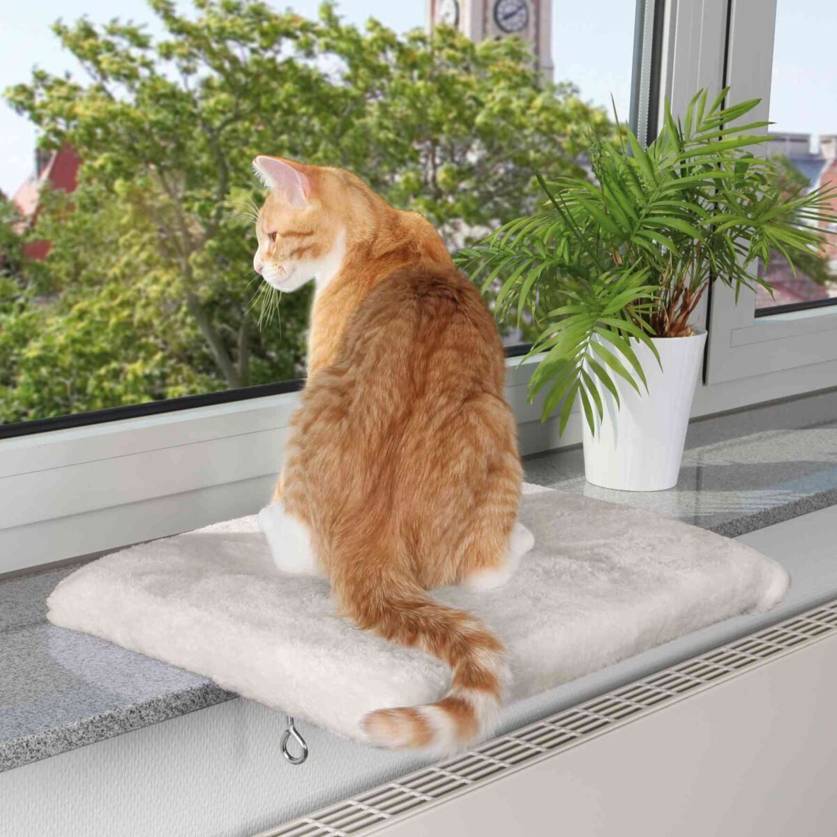 TRIXIE Katzenliege Liegeplatte für Fensterbänke - lichtgrau - 51 × 36 cm